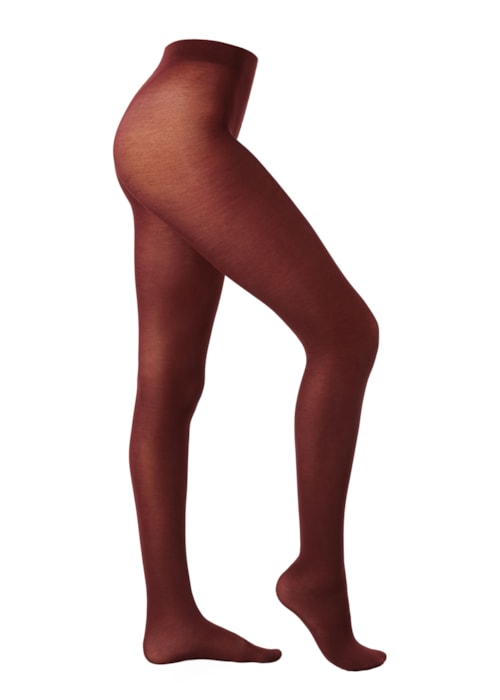 Meia-Calça Ultralight Com Cashmere - Bordô