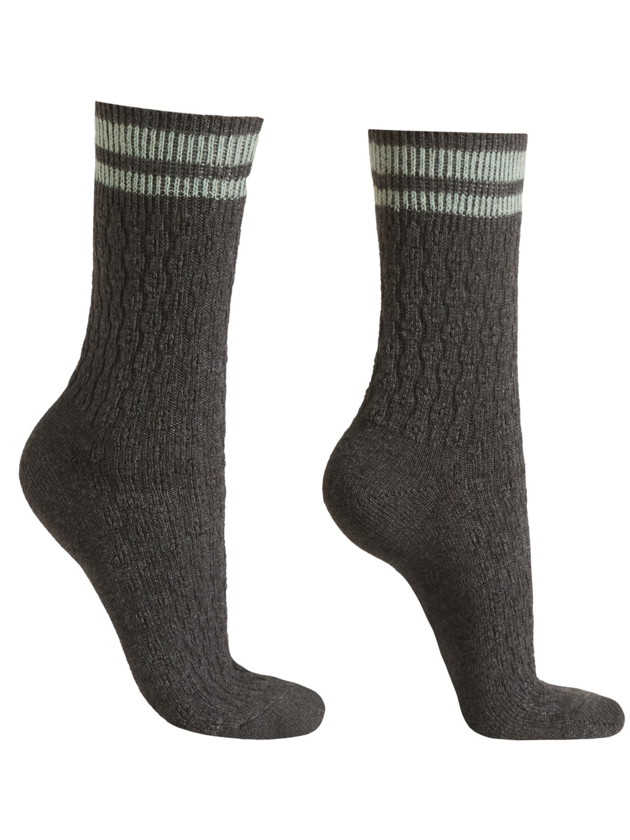 Meia Com Cashmere Trabalhada - Cinza