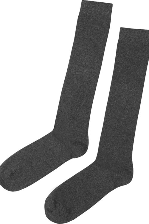 Meia Comprida Em Algodão Quente - Cinza Escuro