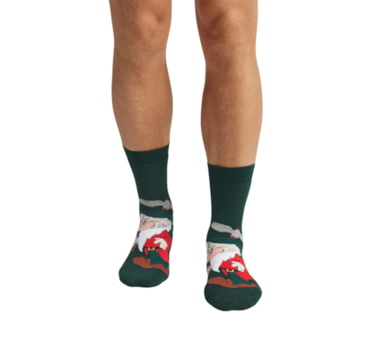 Meia Curta Antiderrapante Disney Zangado - Verde