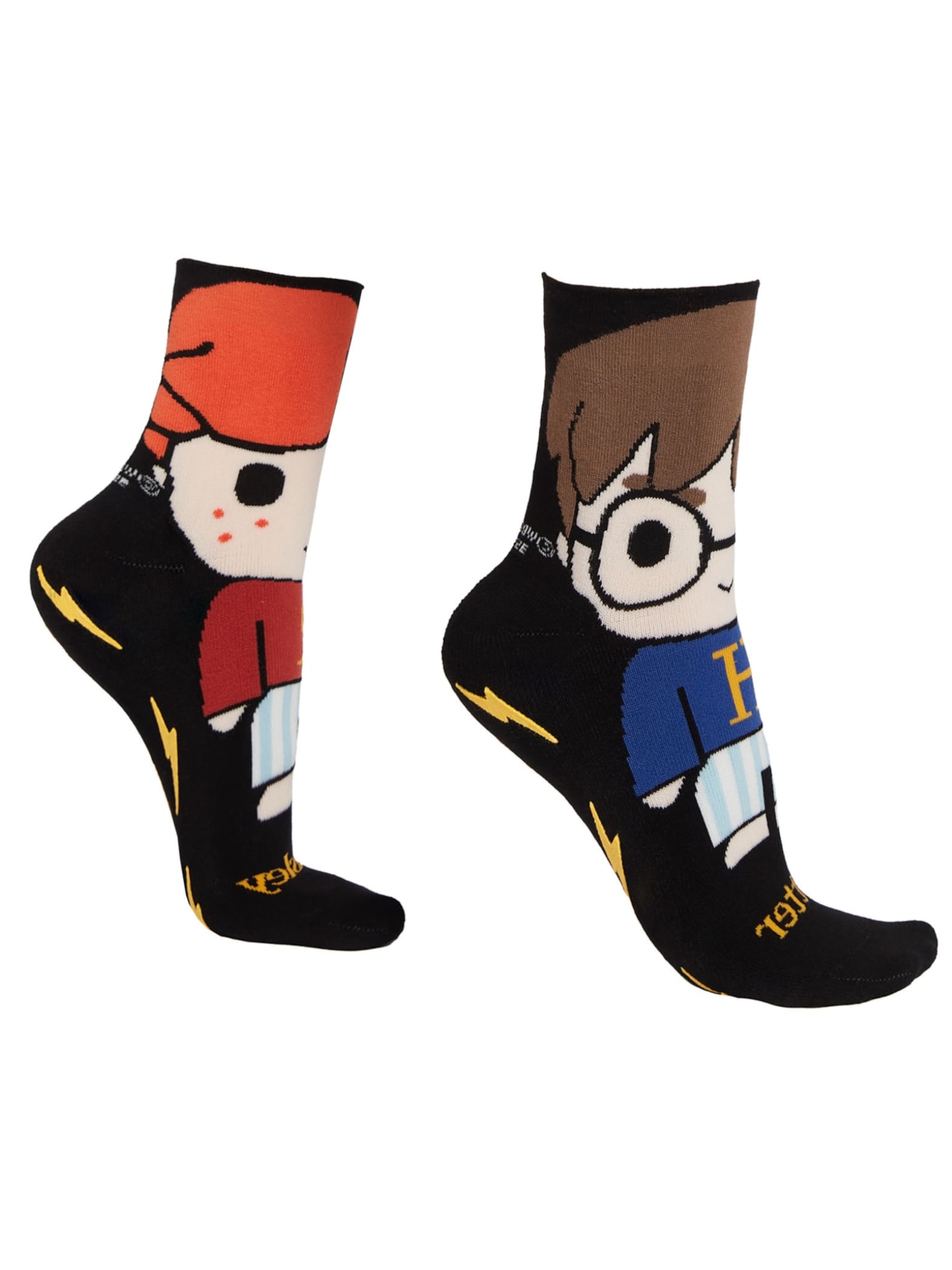 Meia Curta Antiderrapante Harry Potter - Preto