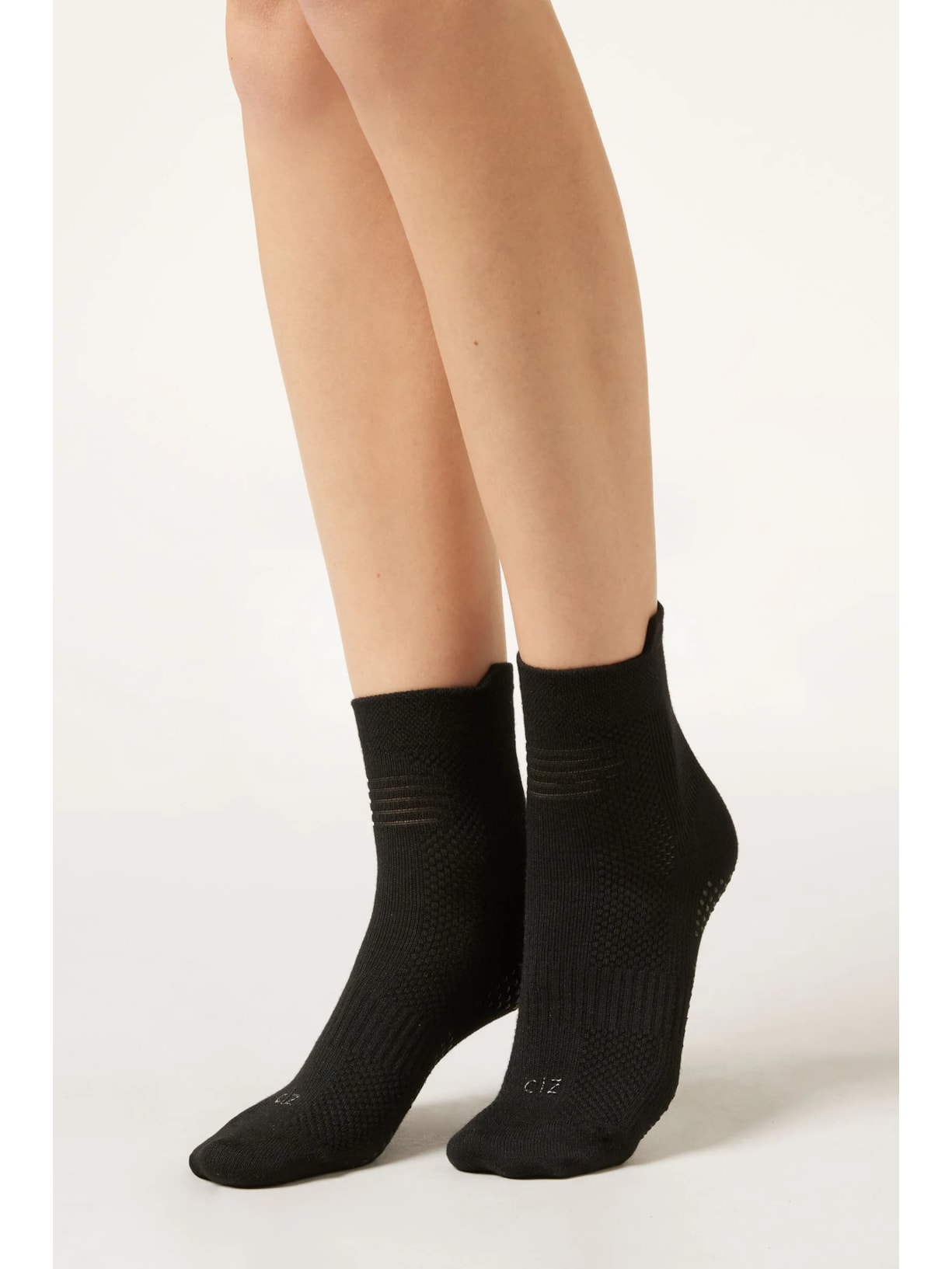 Meia Curta Antiderrapante Para Pilates Preto Calzedonia