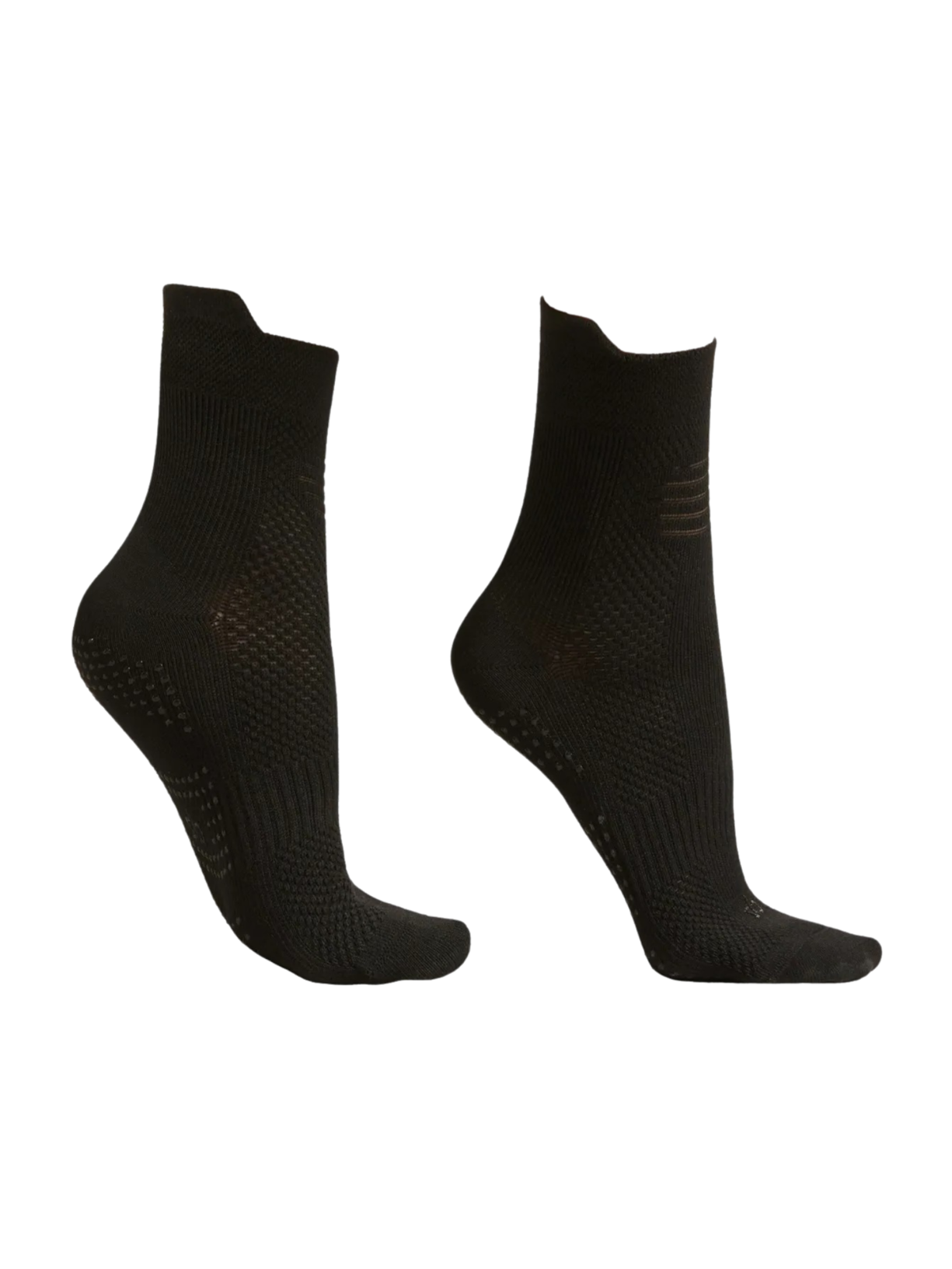 Meia Curta Antiderrapante Para Pilates - Preto