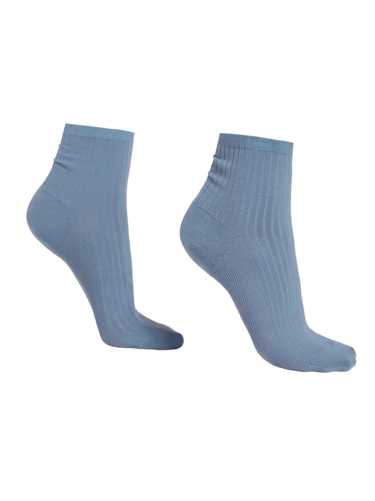 Meia Curta Canelada - Azul