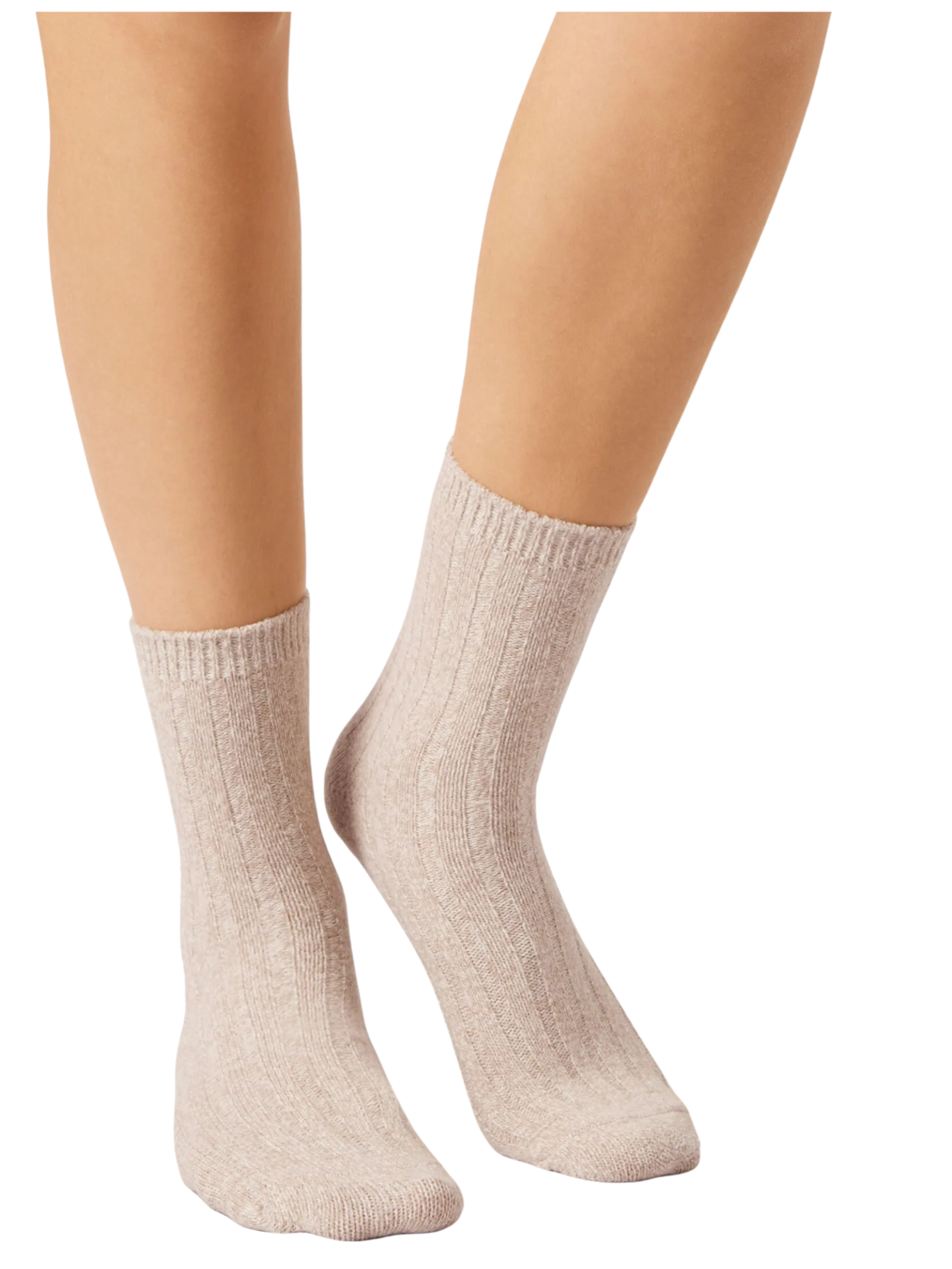 Meia Curta Canelada Bege Calzedonia