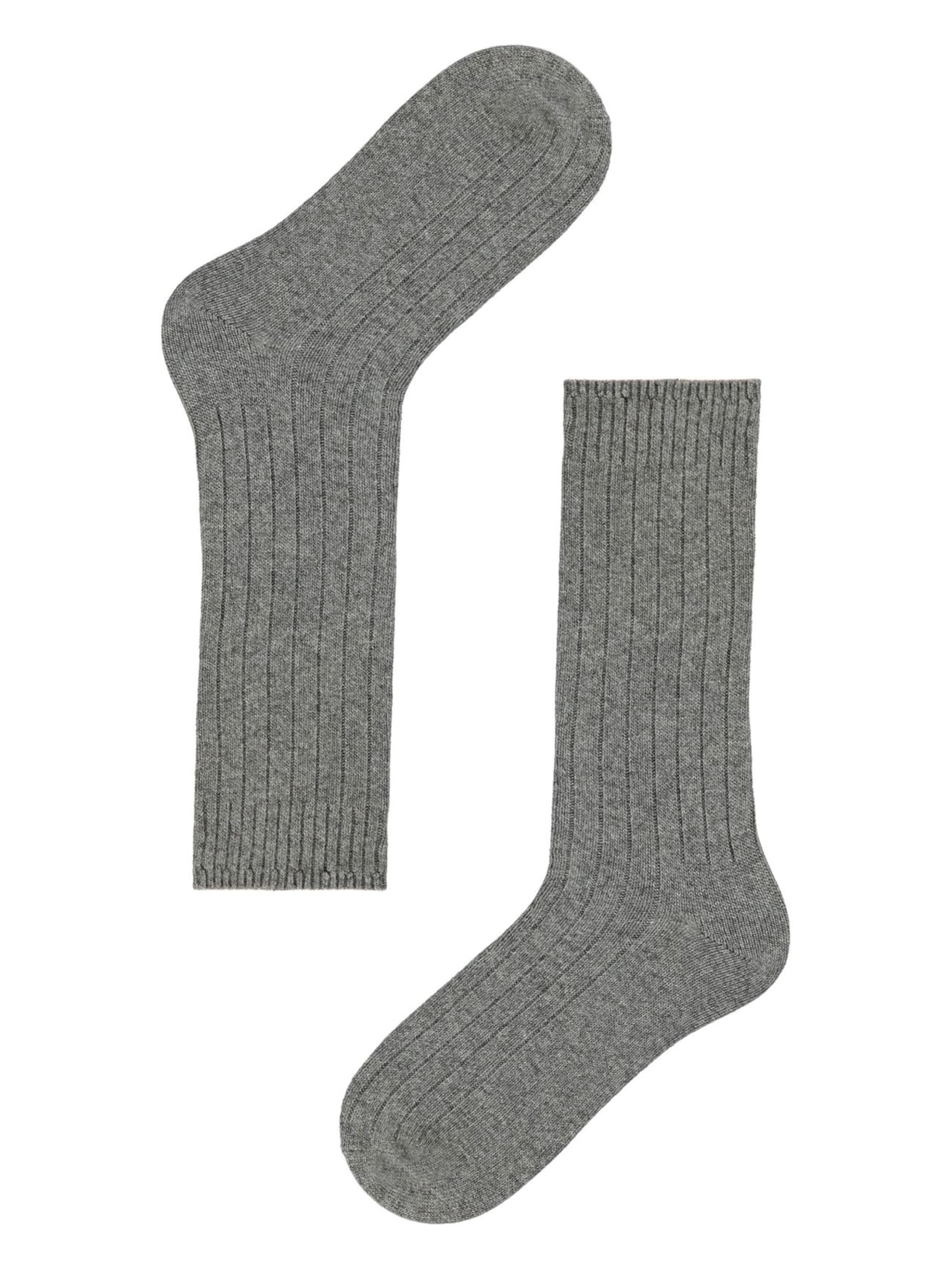 Meia Curta Canelada - Cinza