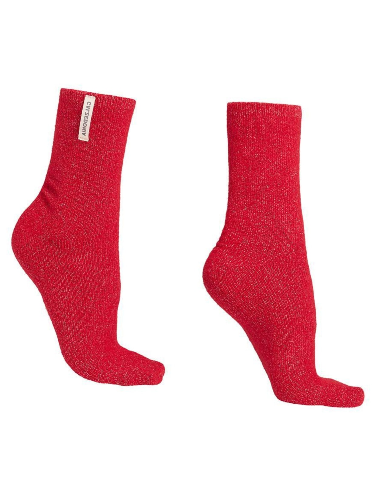 Meia Curta Canelada Com Glitter Rosa Calzedonia