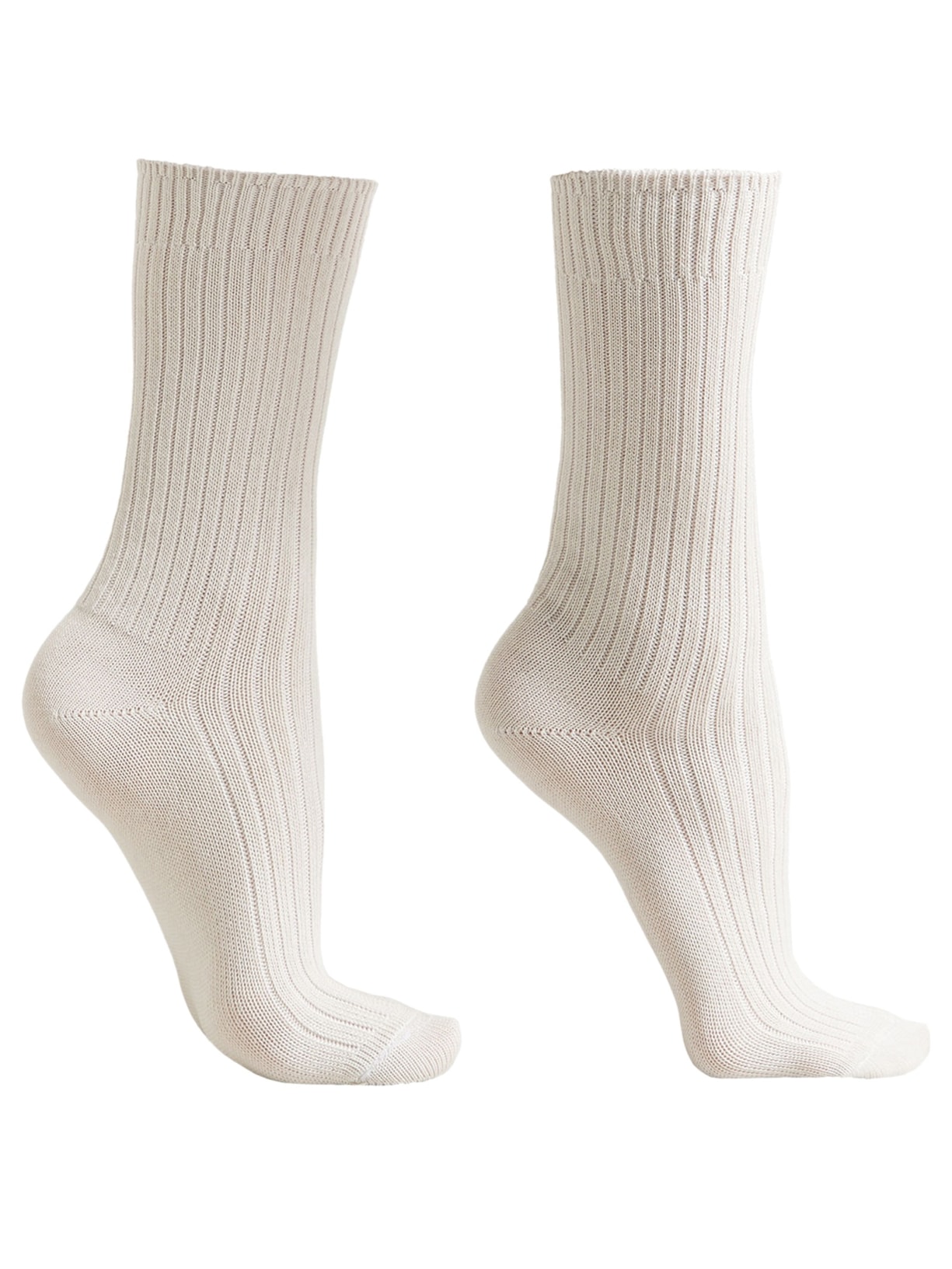 Meia Curta Canelada Em Algodão - Cinza