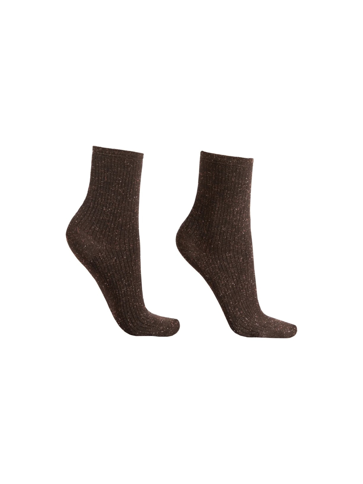 Meia Curta Canelada Em Algodão Marrom Calzedonia