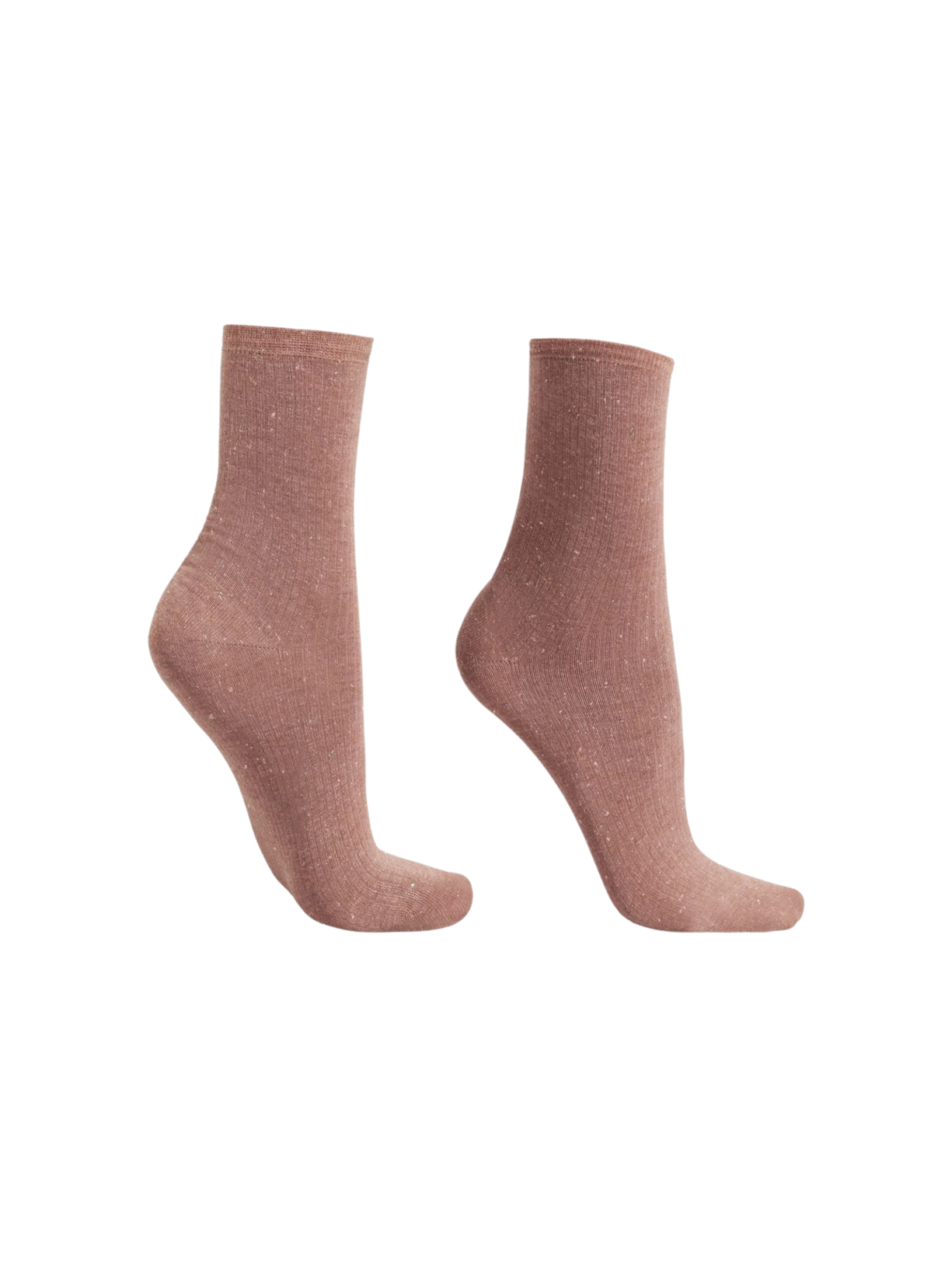 Meia Curta Canelada Em Algodão Rosa Calzedonia