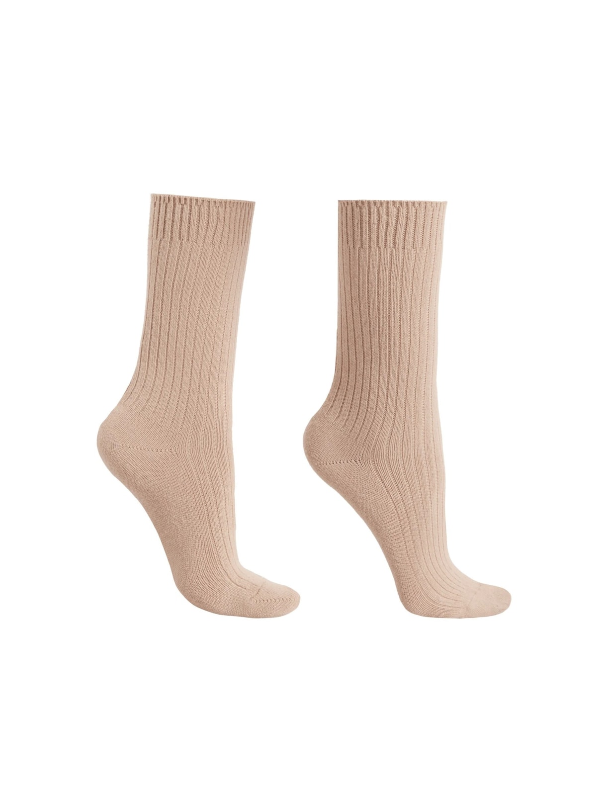 Meia Curta Canelada Em Lã e Cashmere Rosa Calzedonia