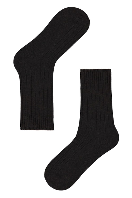 Meia Curta Canelada - Marrom