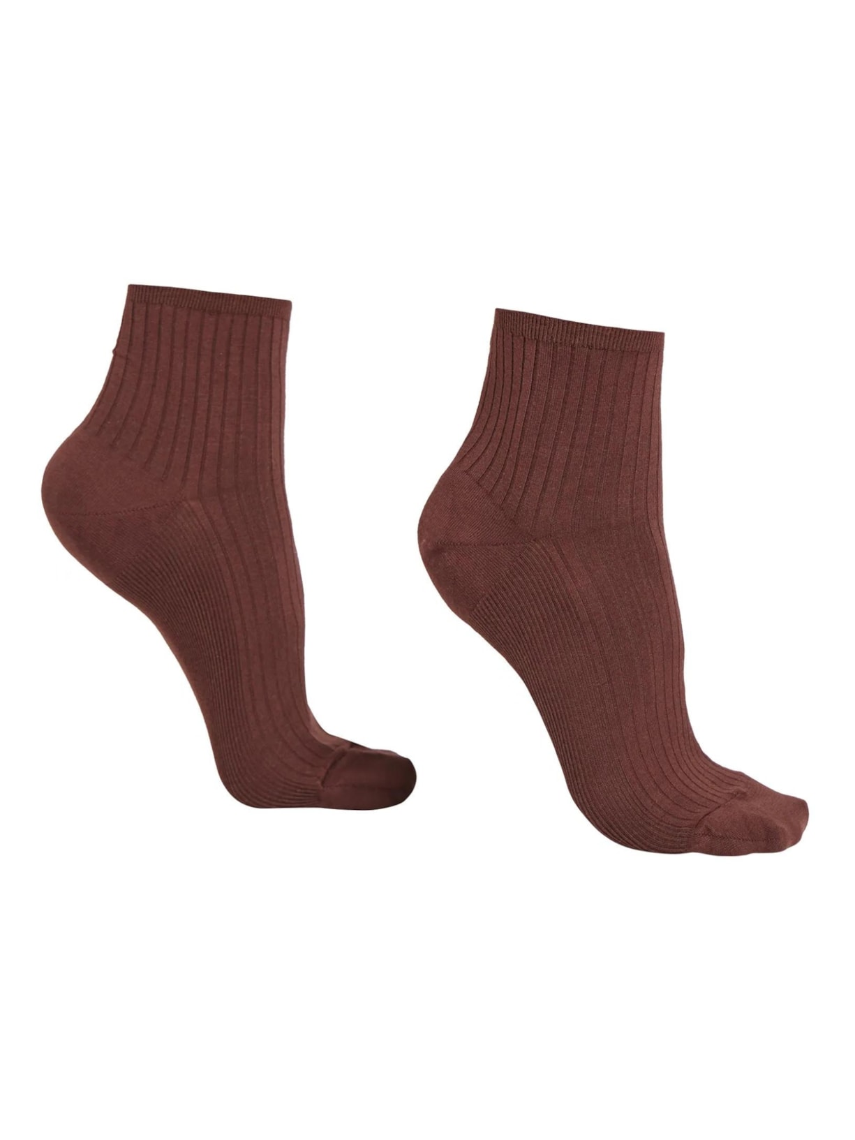 Meia Curta Canelada - Marrom