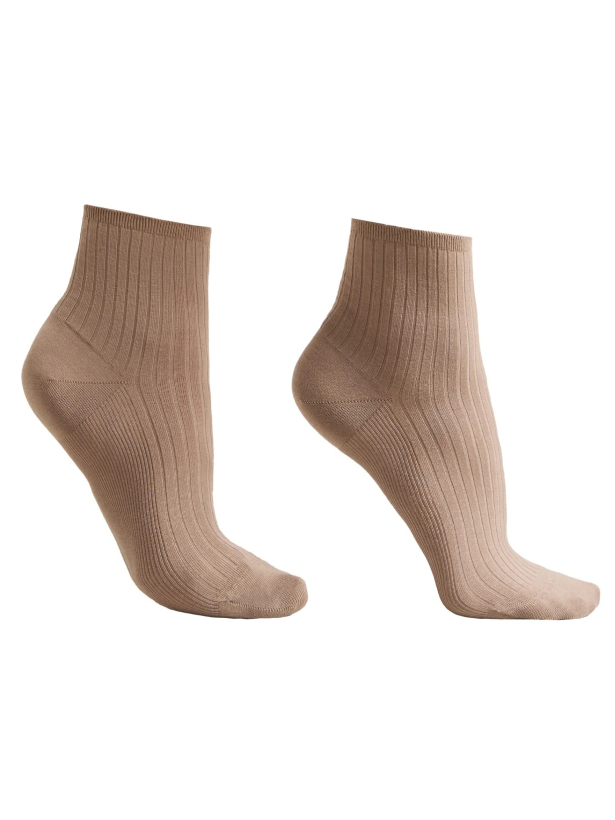 Meia Curta Canelada - Marrom