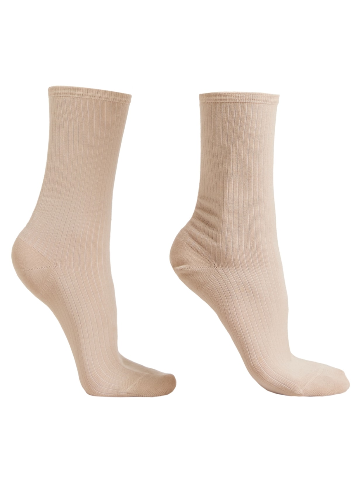 Meia Curta Canelada - Off-White