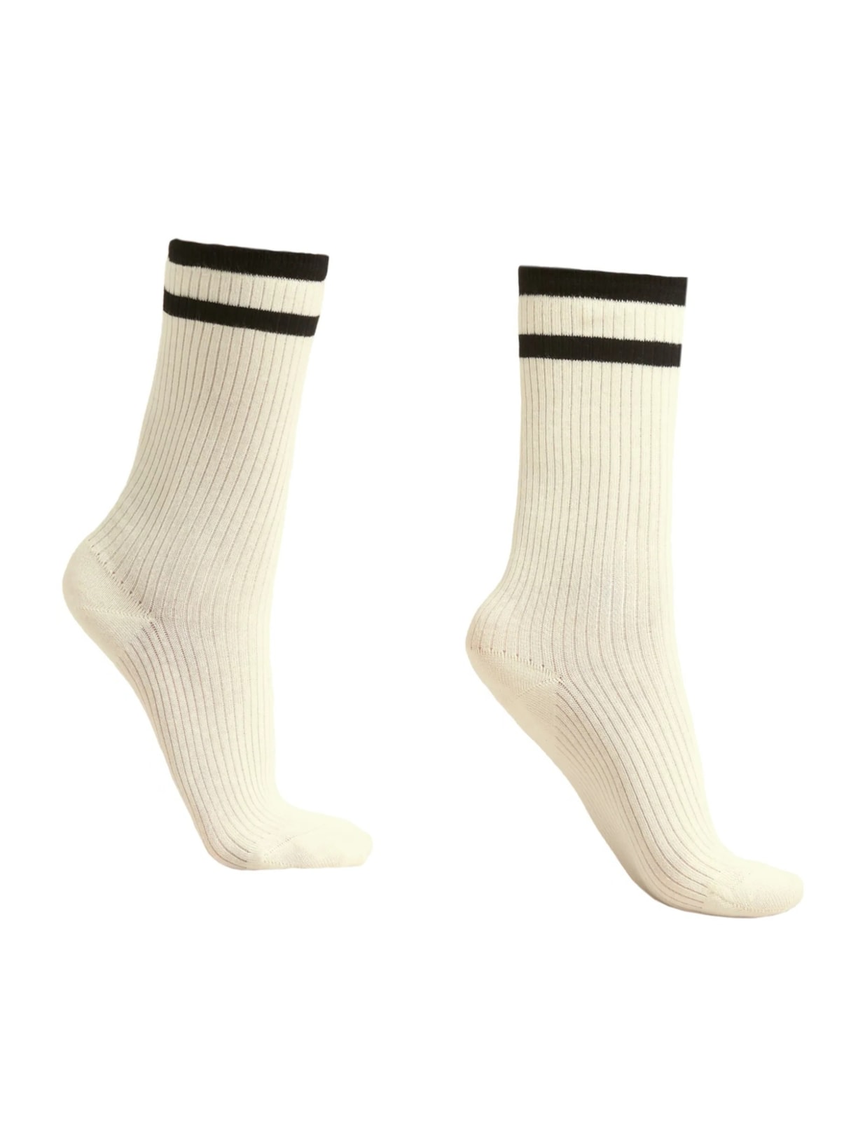 Meia Curta Canelada - Off-White