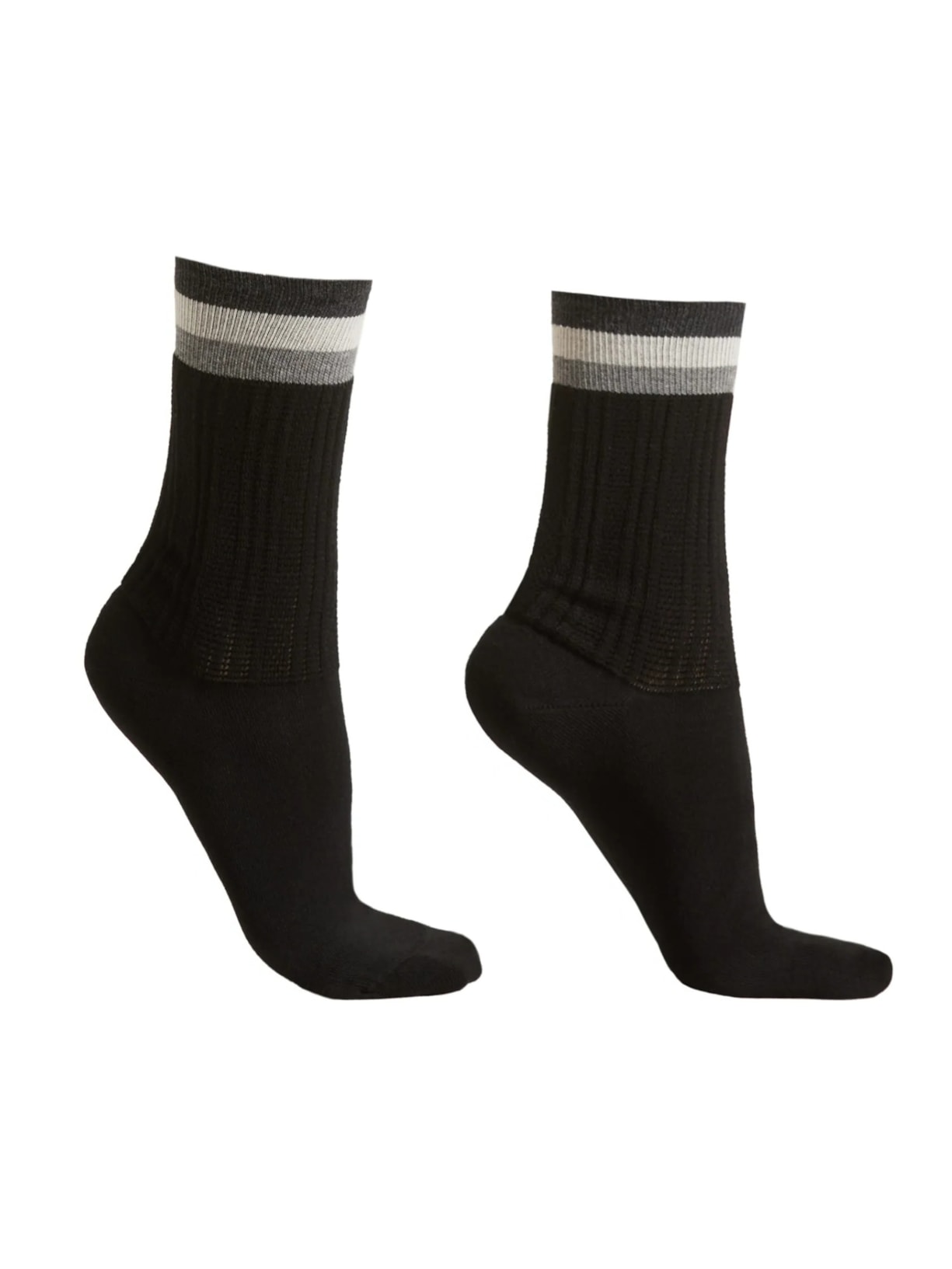 Meia Curta Canelada - Preto