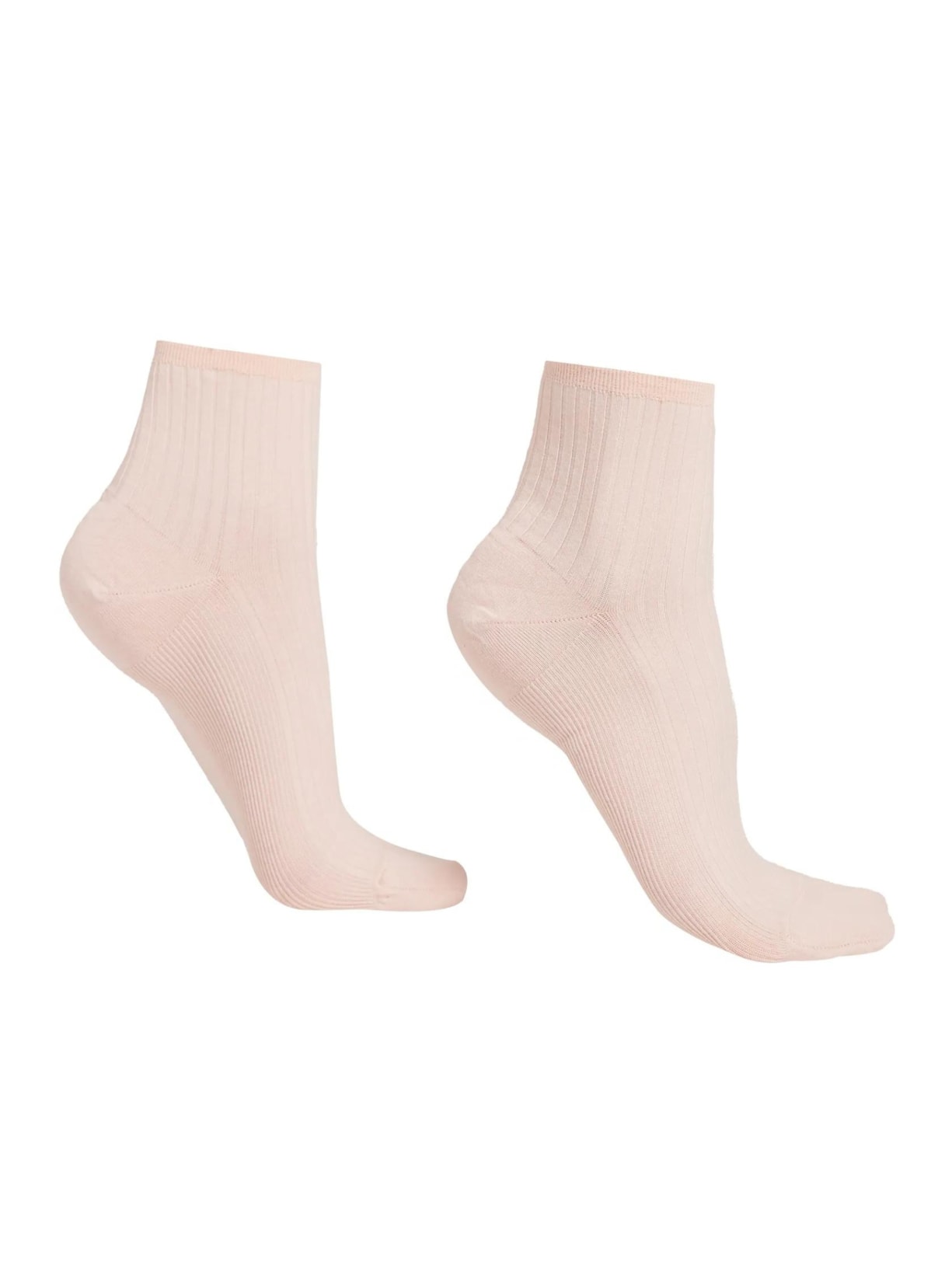 Meia Curta Canelada - Rosa