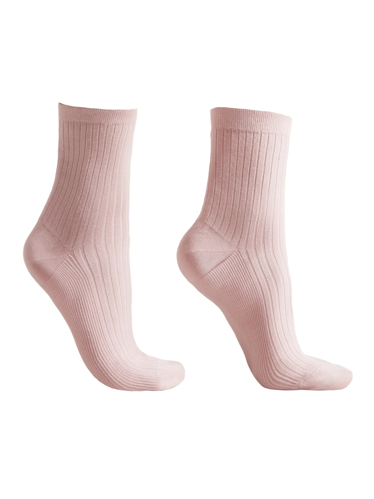 Meia Curta Canelada - Rosa