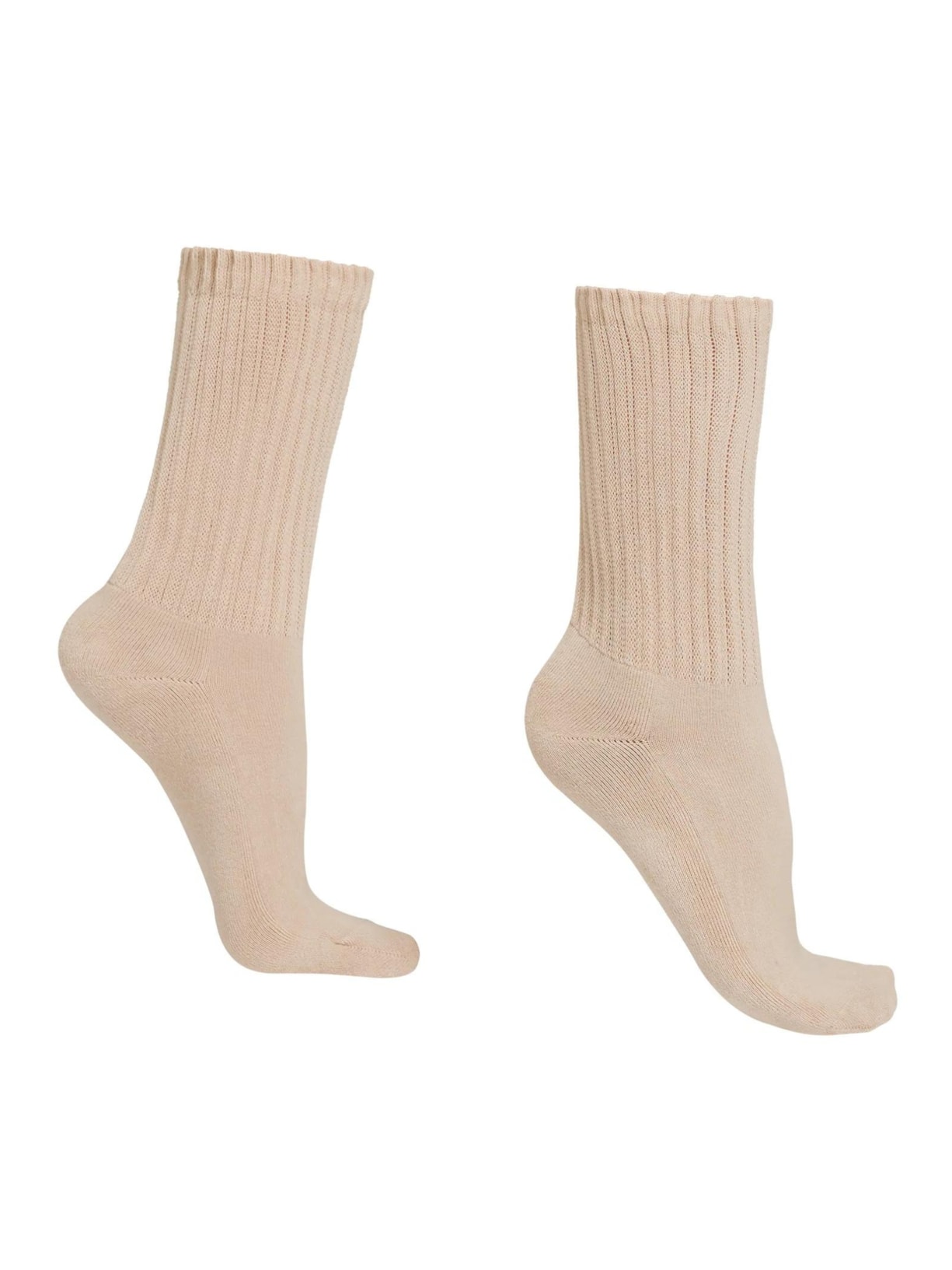 Meia Curta Canelada Soft - Bege