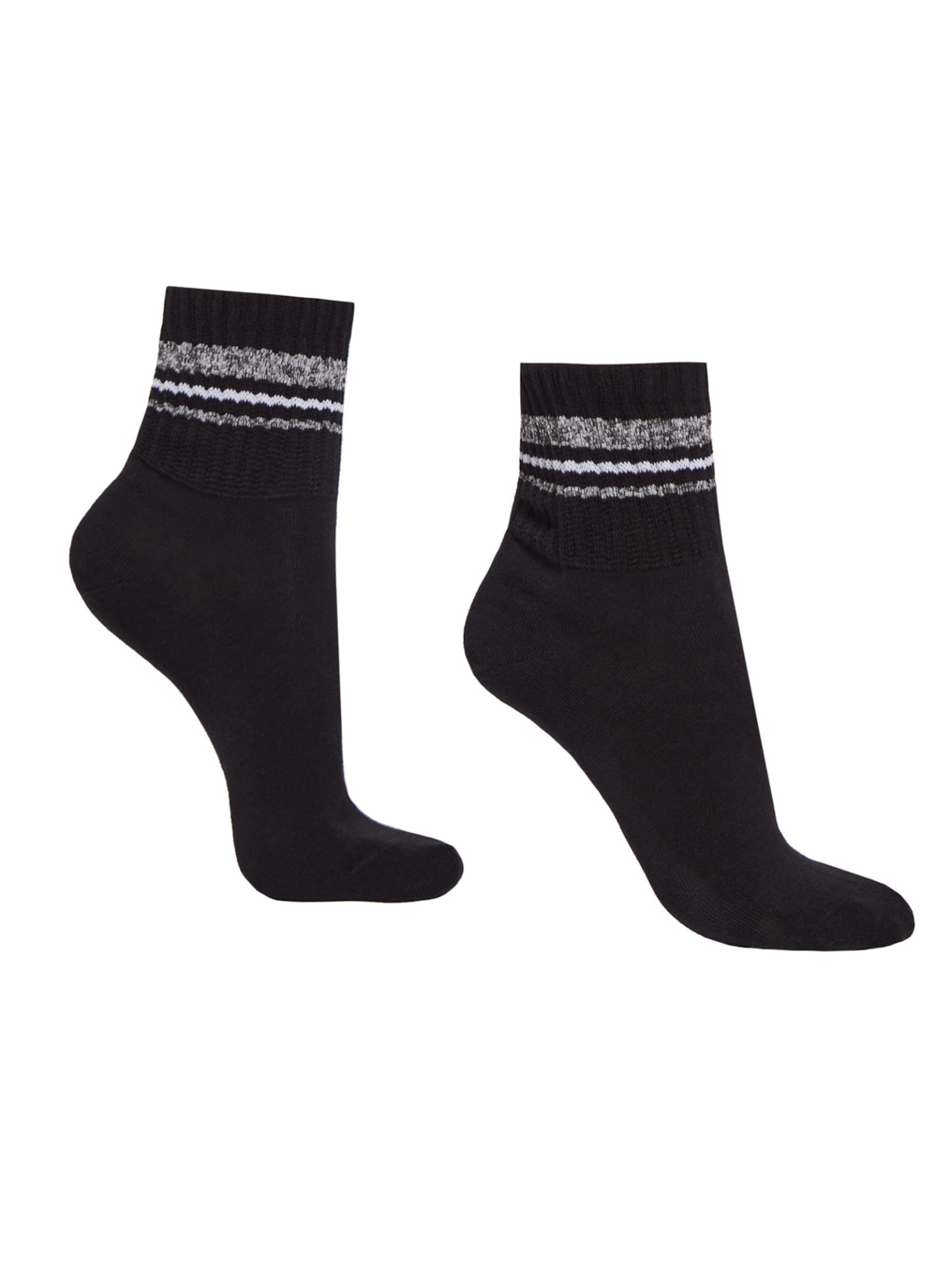 Meia Curta Canelada Soft - Preto