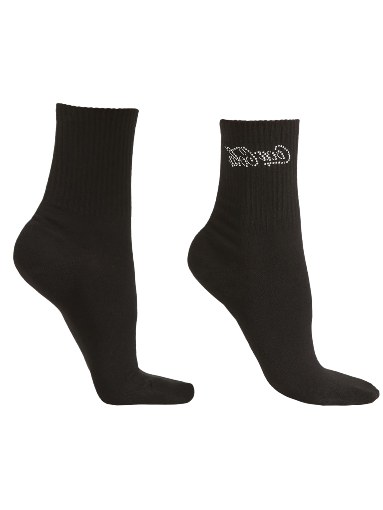 Meia Curta Coca-Cola Com Strass - Preto