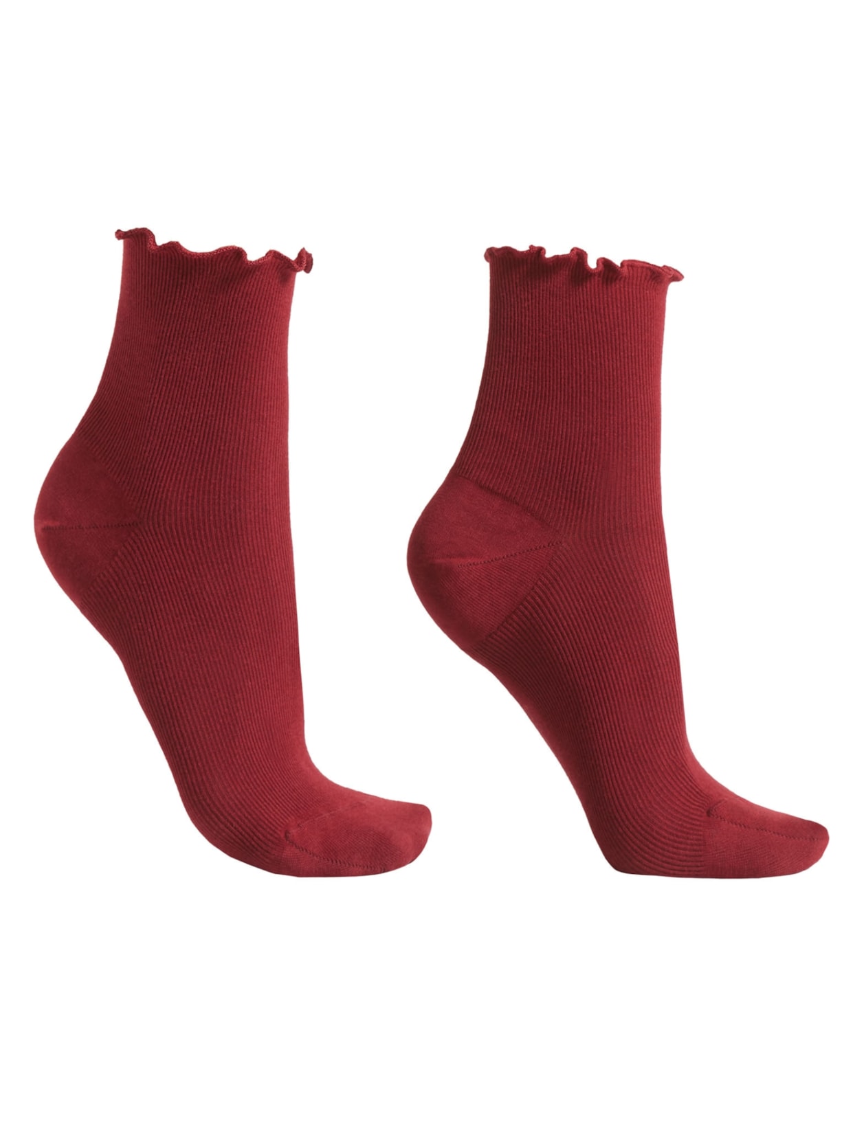 Meia Curta Com Acabamento Soft - Vermelho