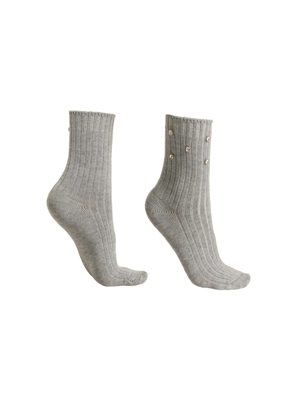 Meia Curta Com Aplicações Cinza Calzedonia