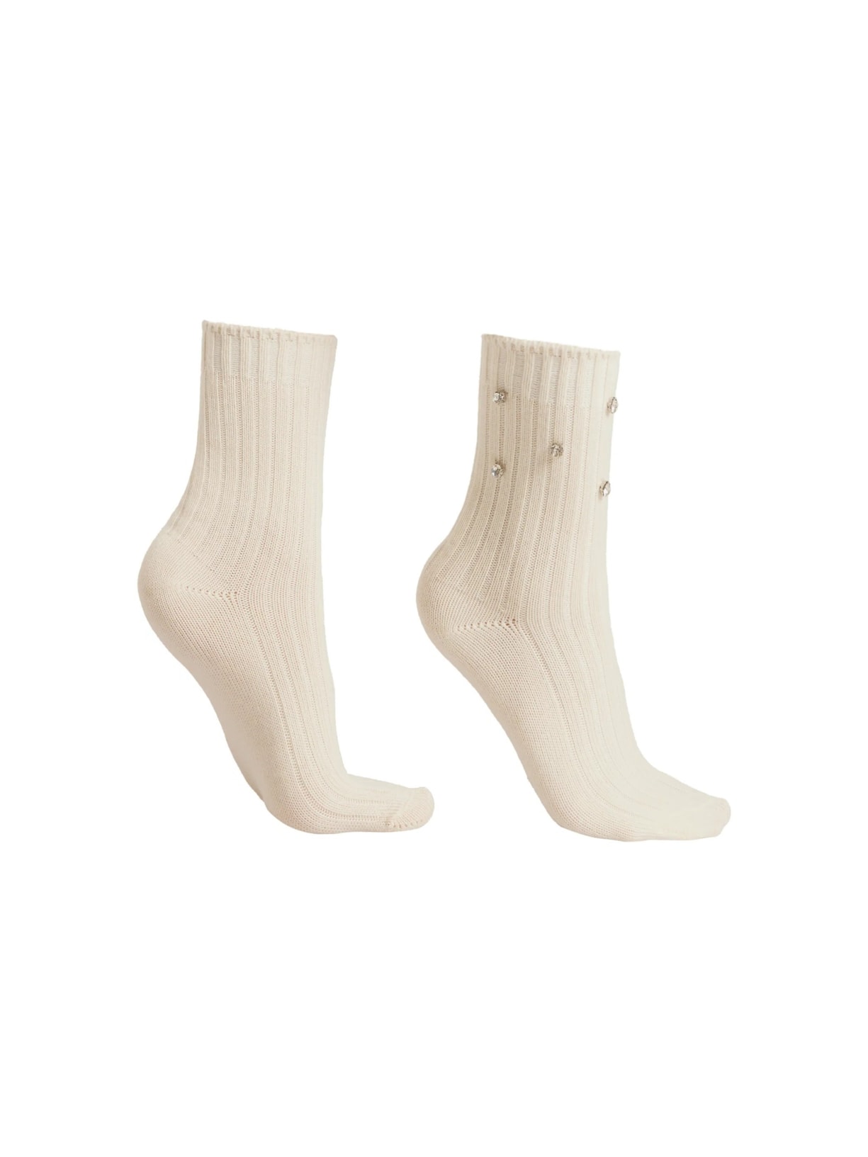 Meia Curta Com Aplicações - Off-White