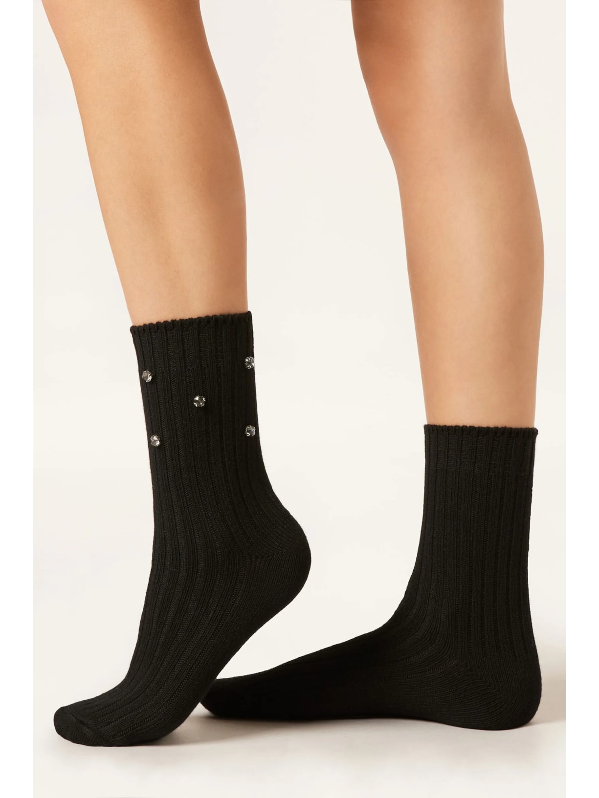 Meia Curta Com Aplicações Preto Calzedonia