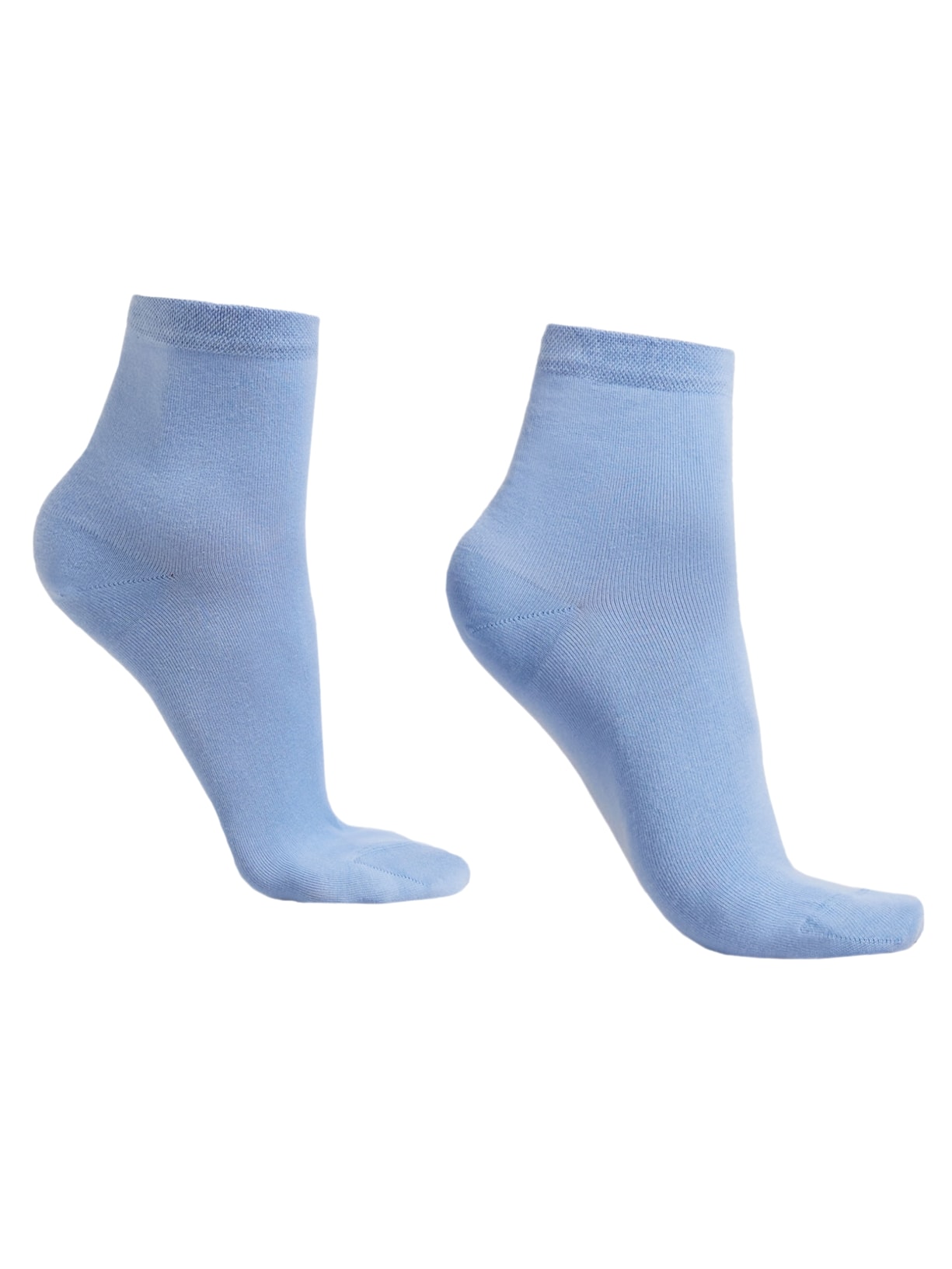 Meia Curta Com Borda Trabalhada - Azul