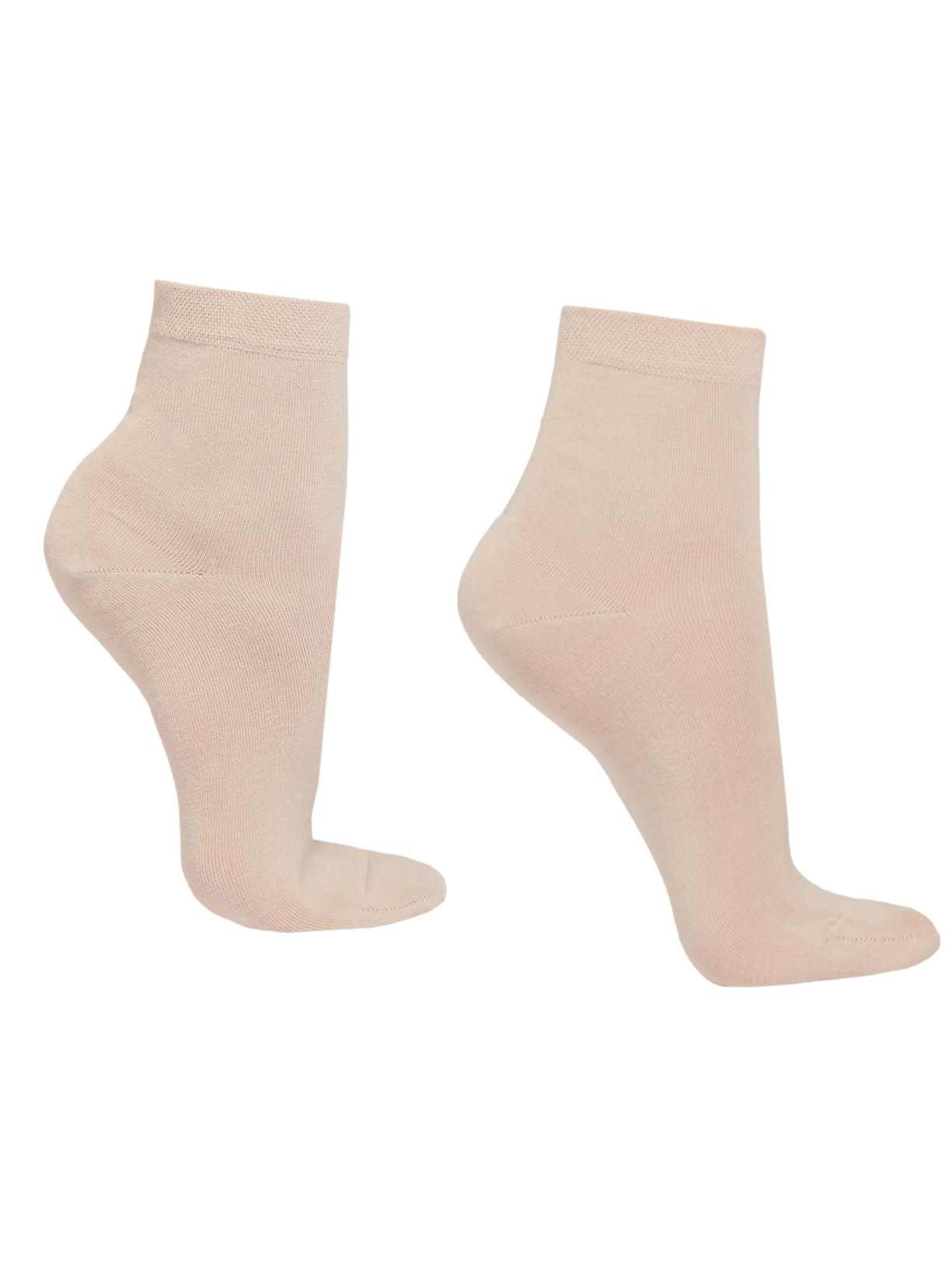 Meia Curta Com Borda Trabalhada Bege Calzedonia