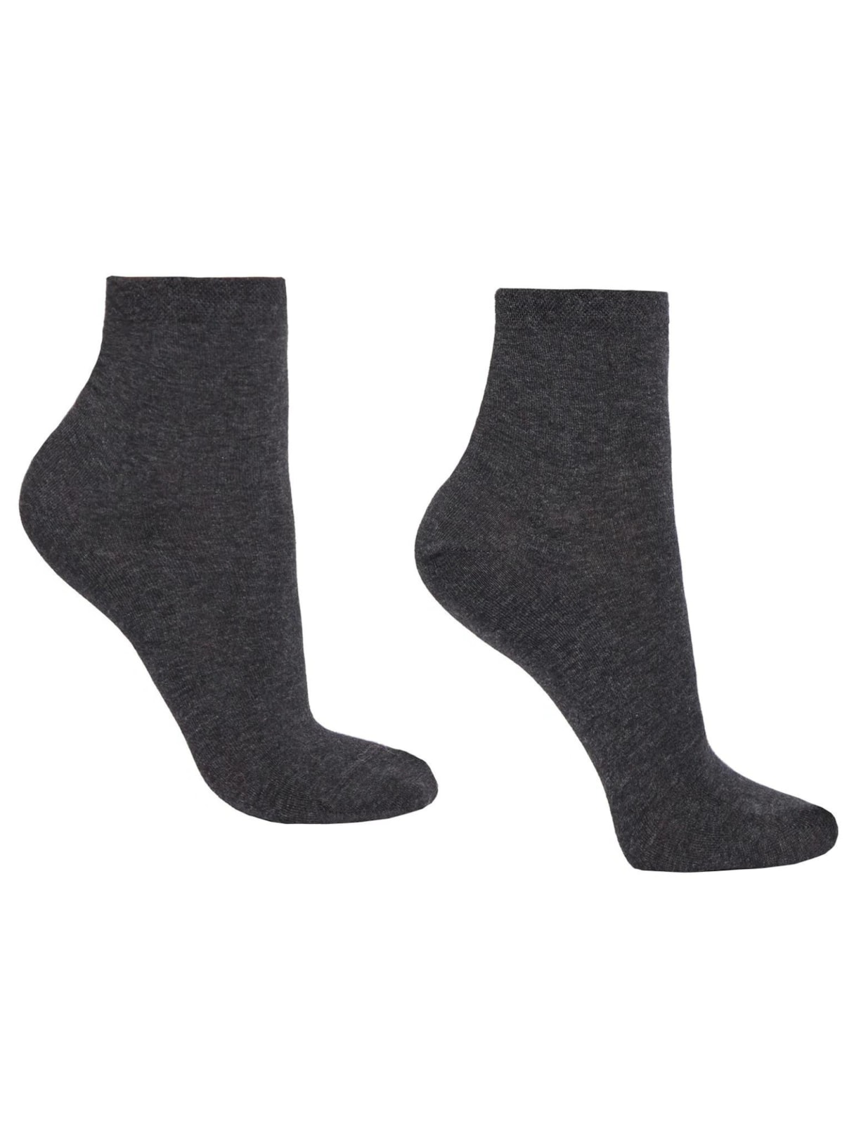 Meia Curta Com Borda Trabalhada - Cinza