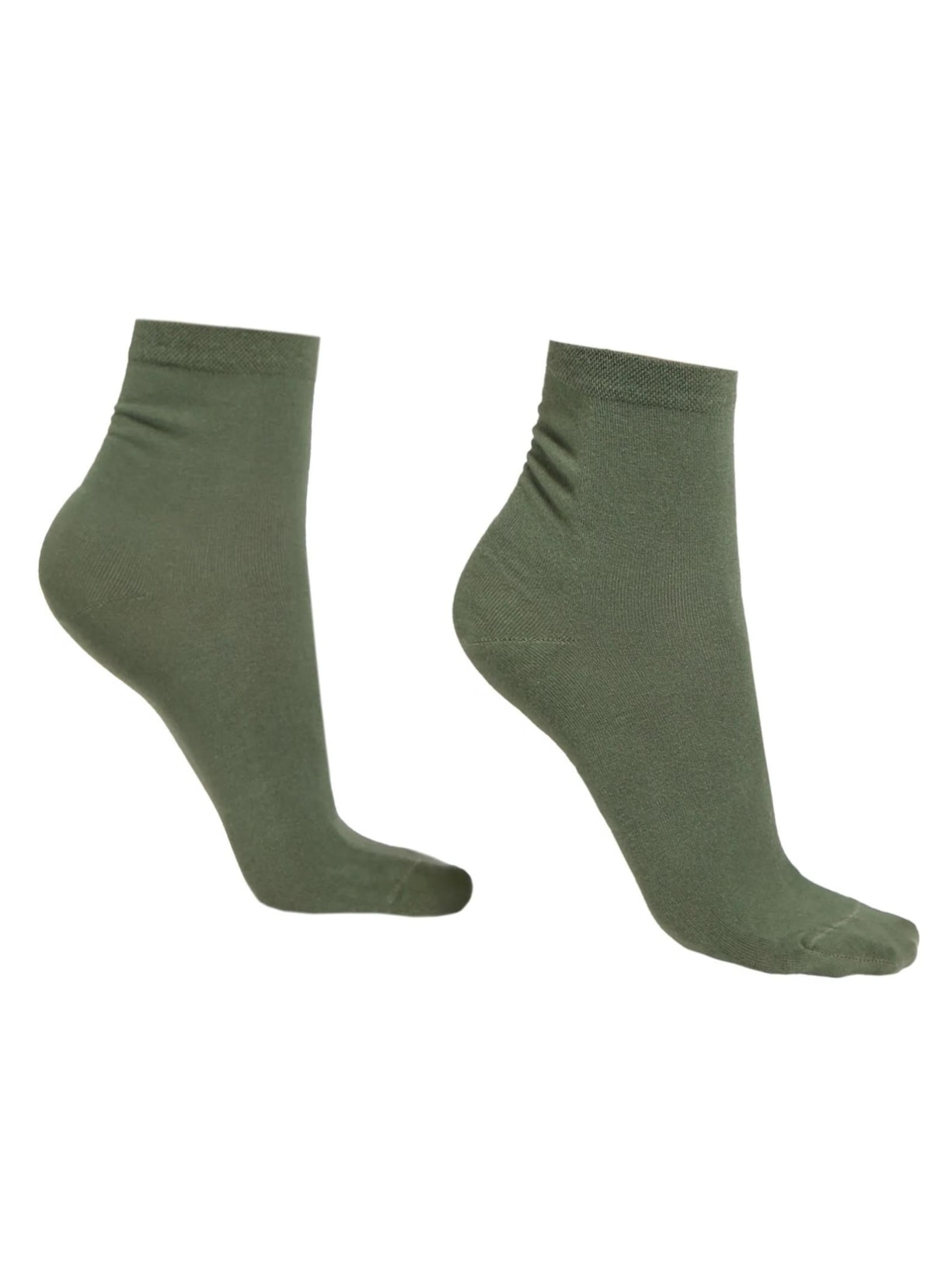 Meia Curta Com Borda Trabalhada - Verde