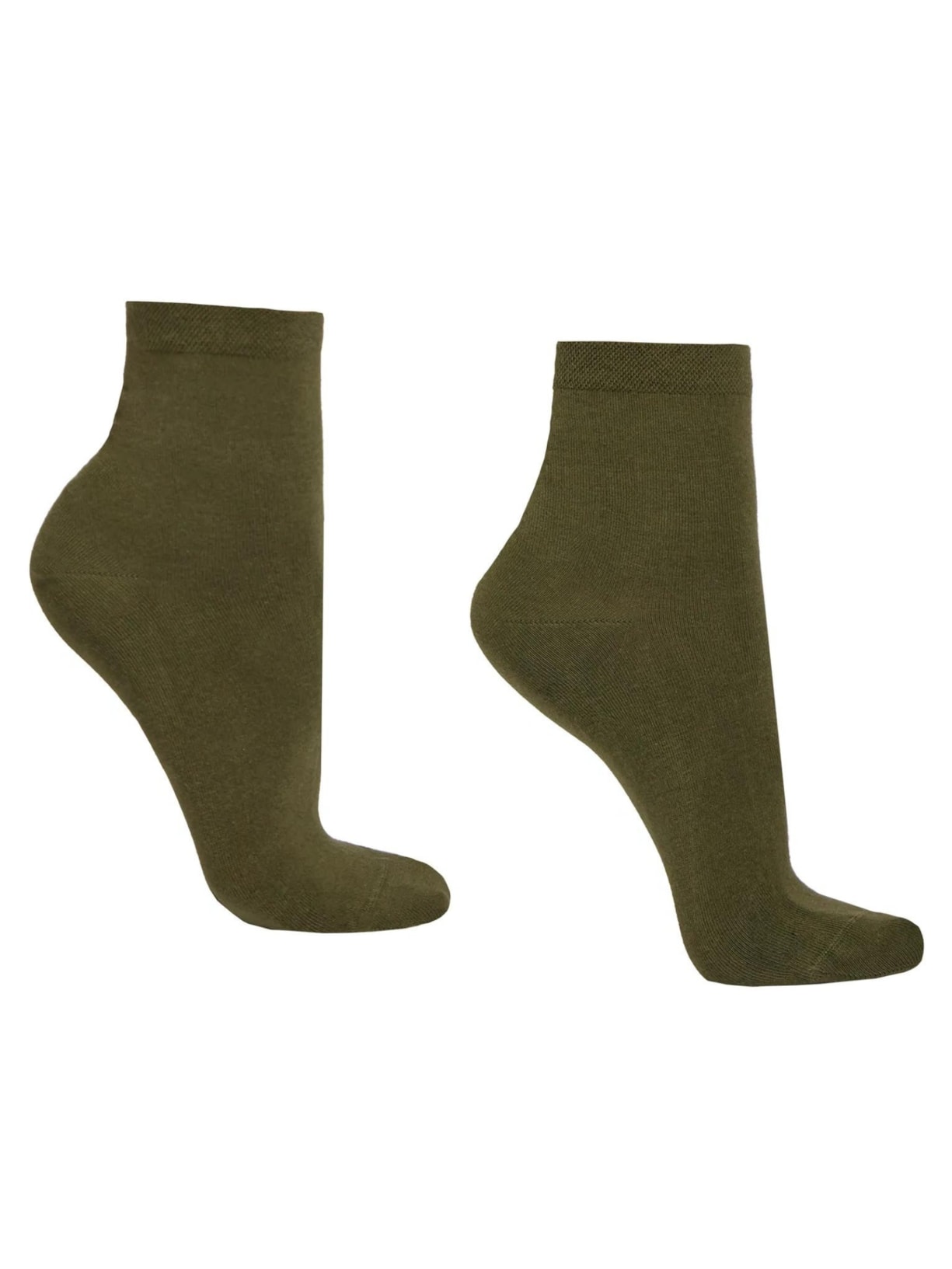 Meia Curta Com Borda Trabalhada Verde Calzedonia