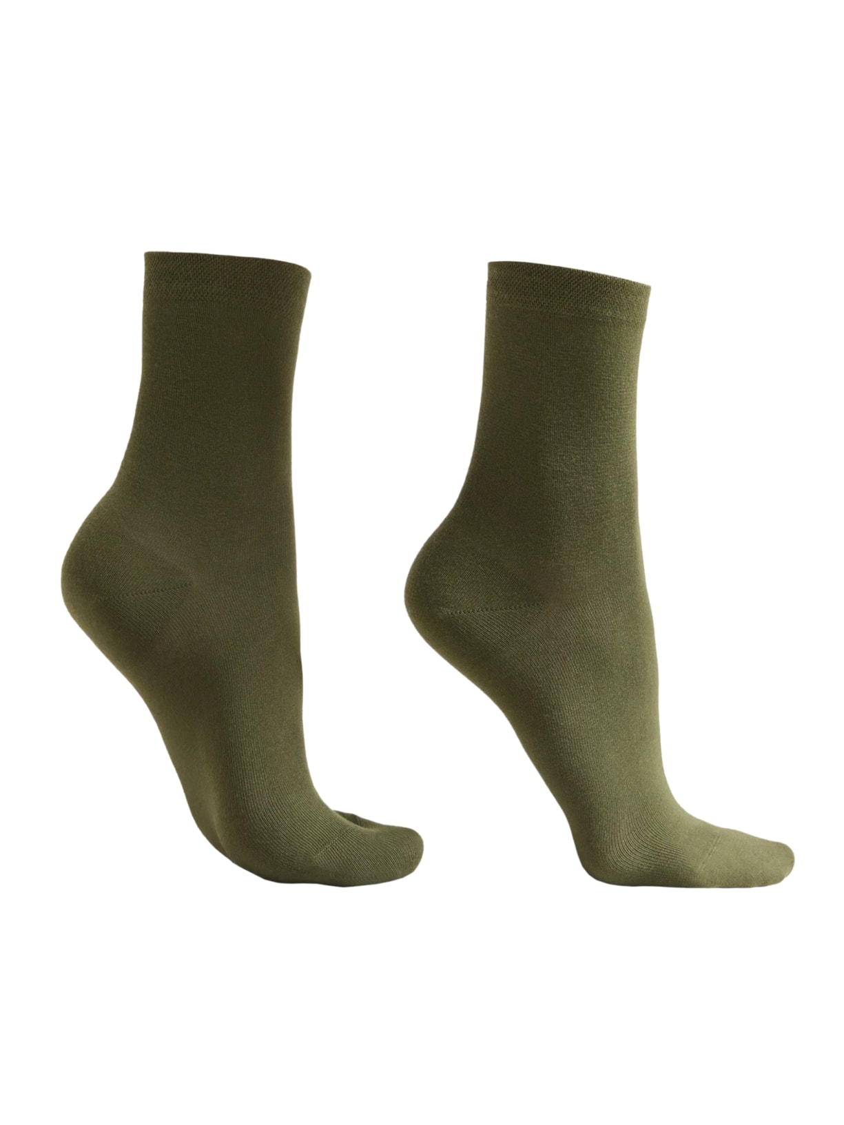 Meia Curta Com Borda Trabalhada Verde Calzedonia