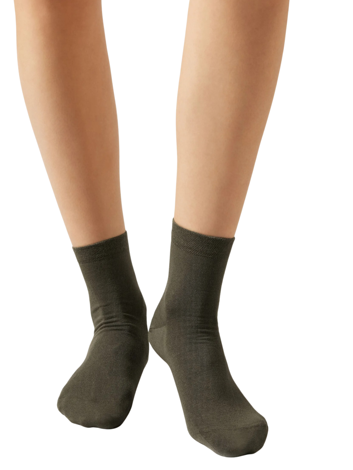 Meia Curta Com Borda Trabalhada Verde Calzedonia