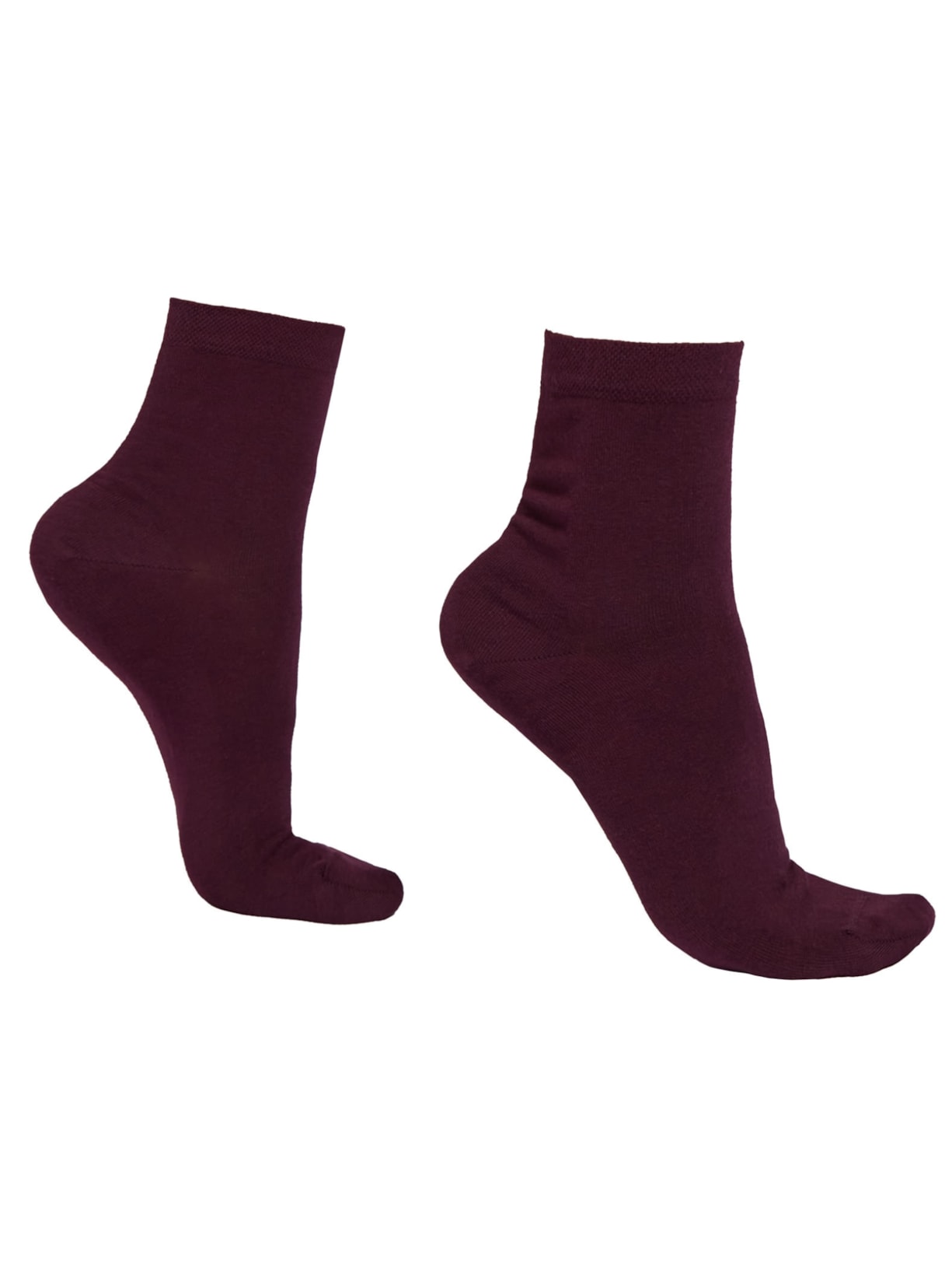 Meia Curta Com Borda Trabalhada - Vermelho