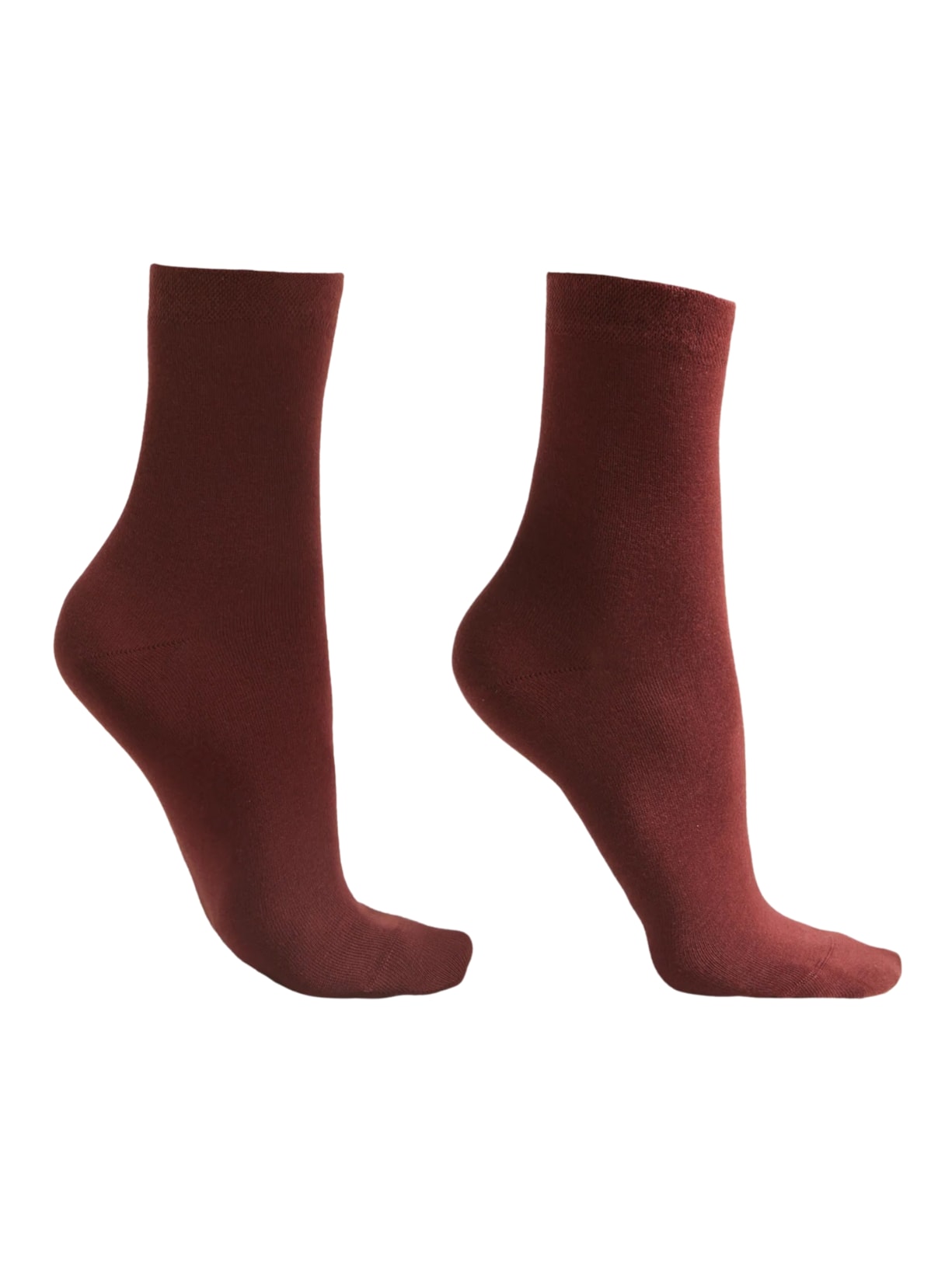 Meia Curta Com Borda Trabalhada - Vermelho