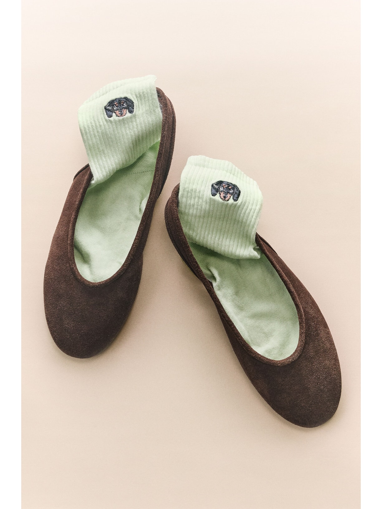 Meia Curta Com Bordado Dogs Verde Calzedonia