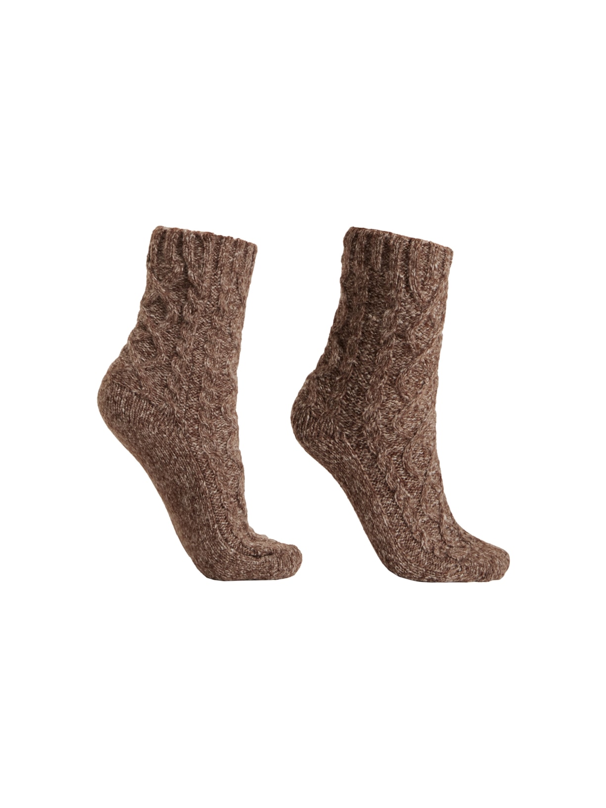 Meia Curta Com Canelado Entrelaçado Marrom Calzedonia