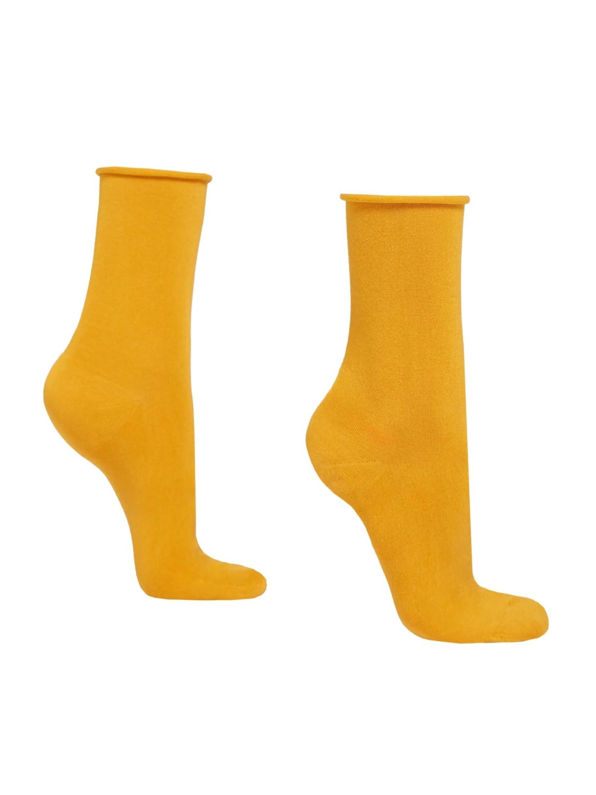 Meia Curta Com Cashmere - Amarelo