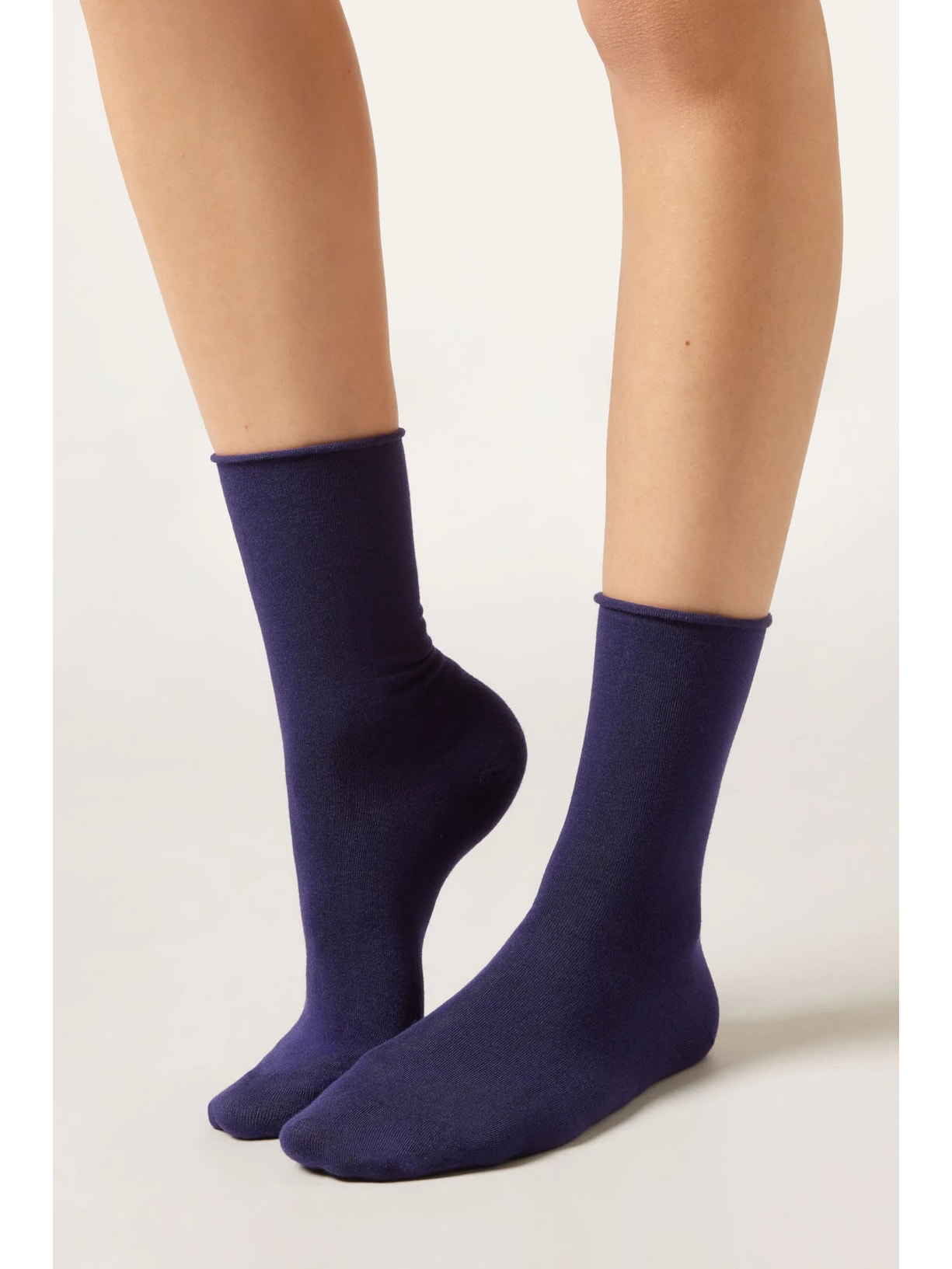 Meia Curta Com Cashmere Azul Calzedonia