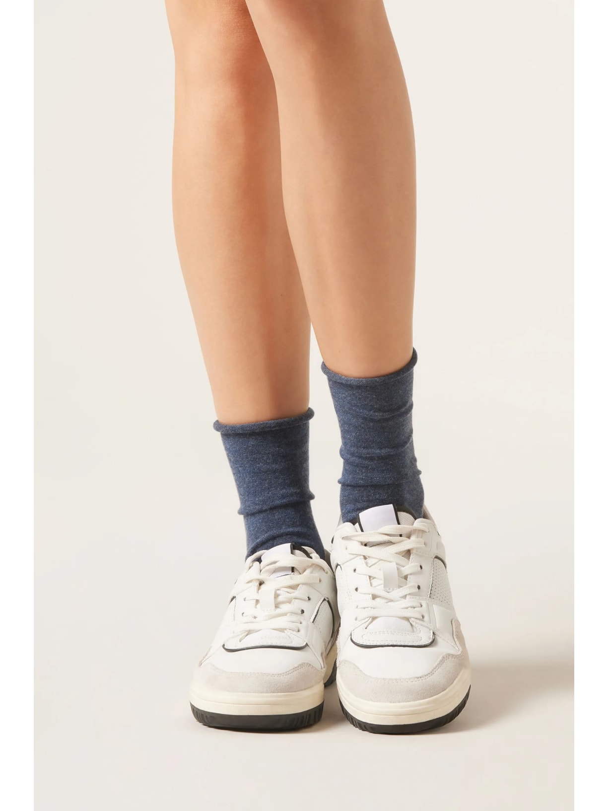 Meia Curta Com Cashmere Azul Calzedonia