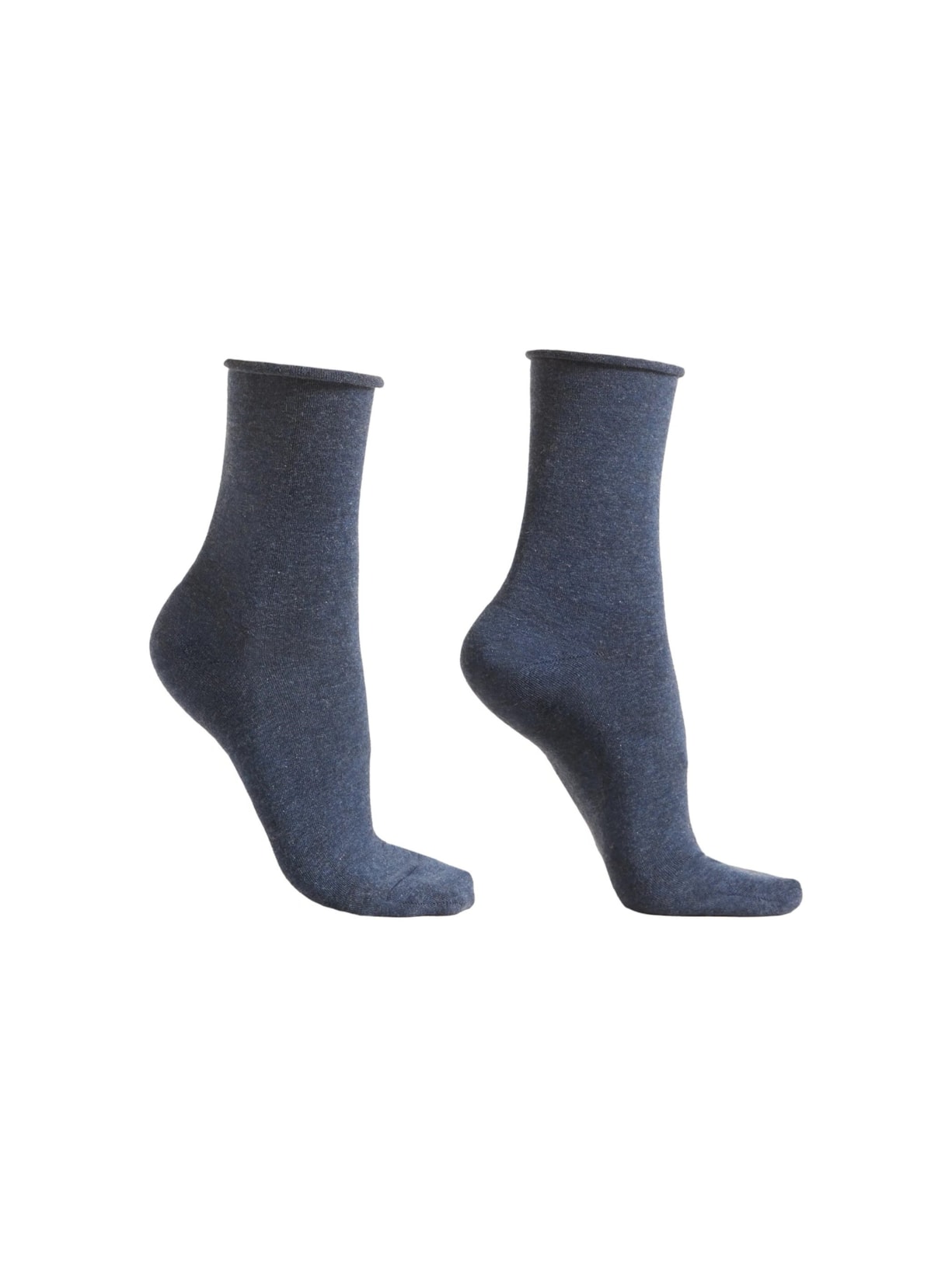 Meia Curta Com Cashmere - Azul