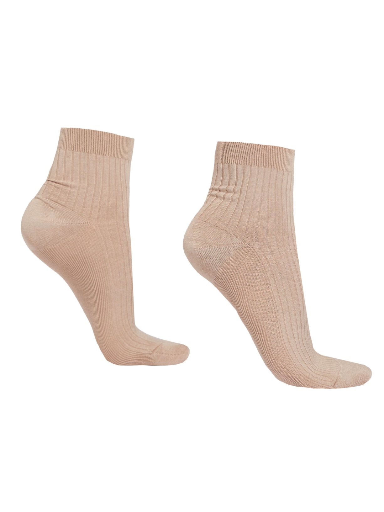 Meia Curta Com Cashmere - Bege