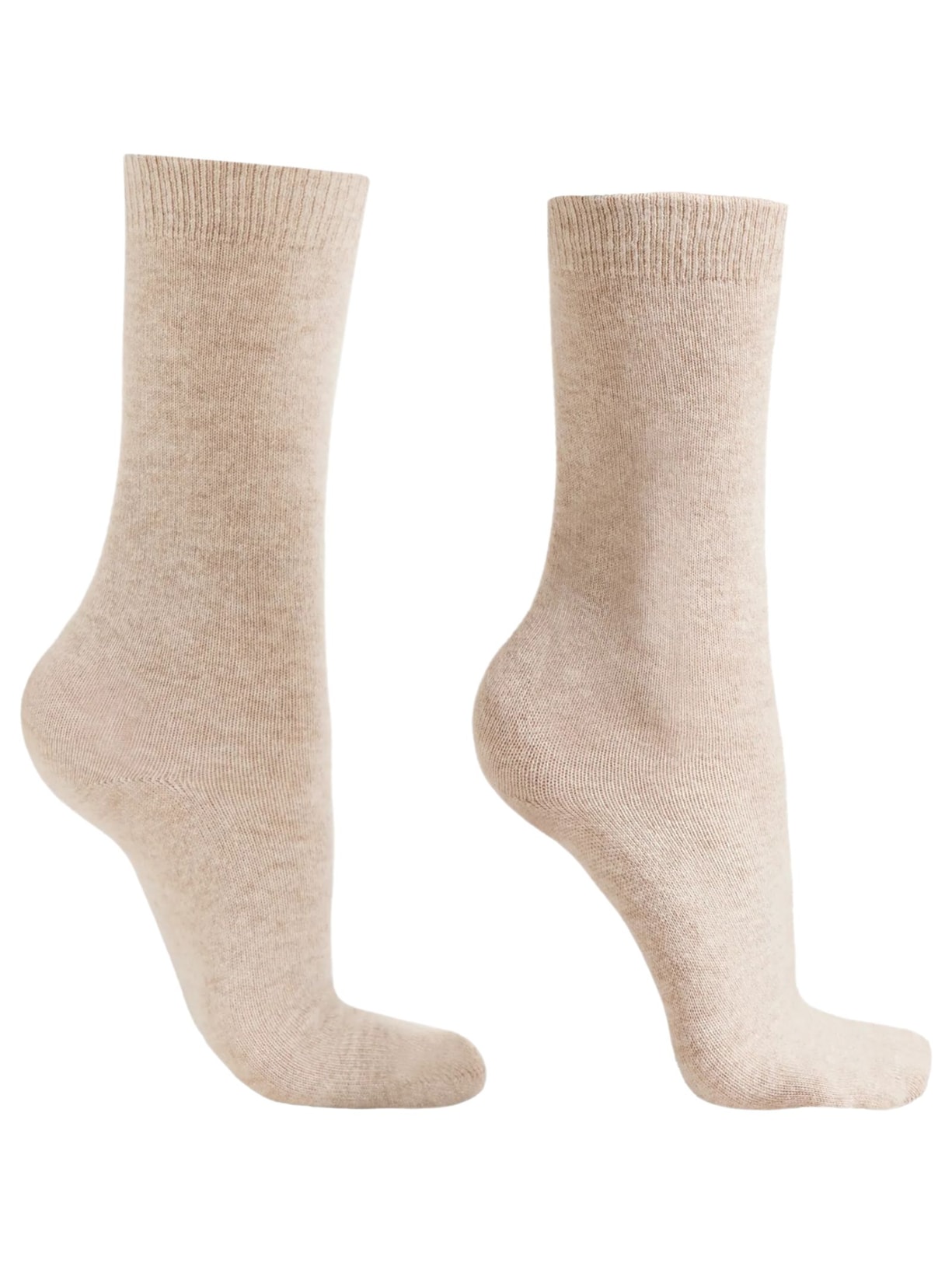 Meia Curta Com Cashmere - Bege