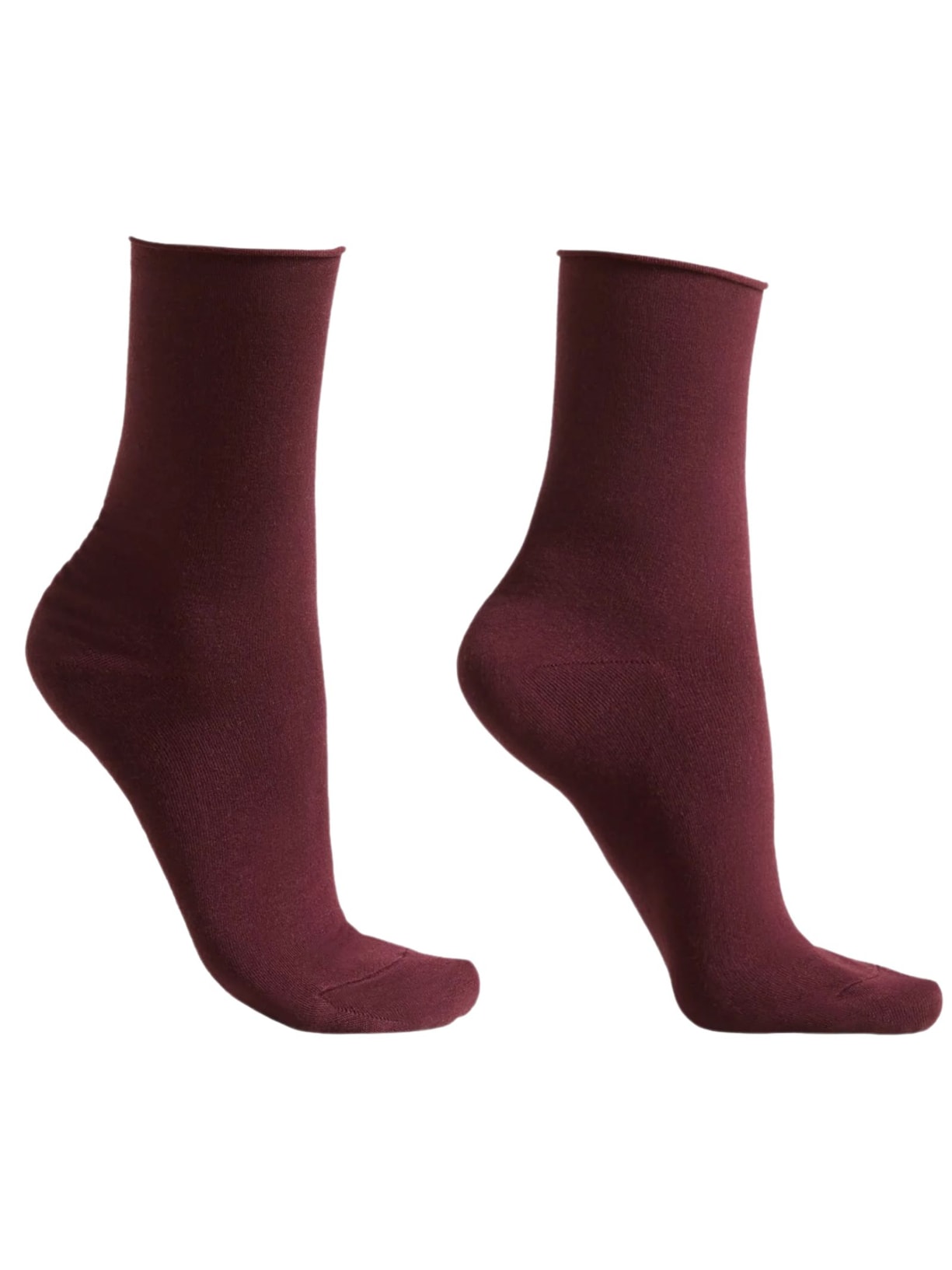 Meia Curta Com Cashmere - Bordô