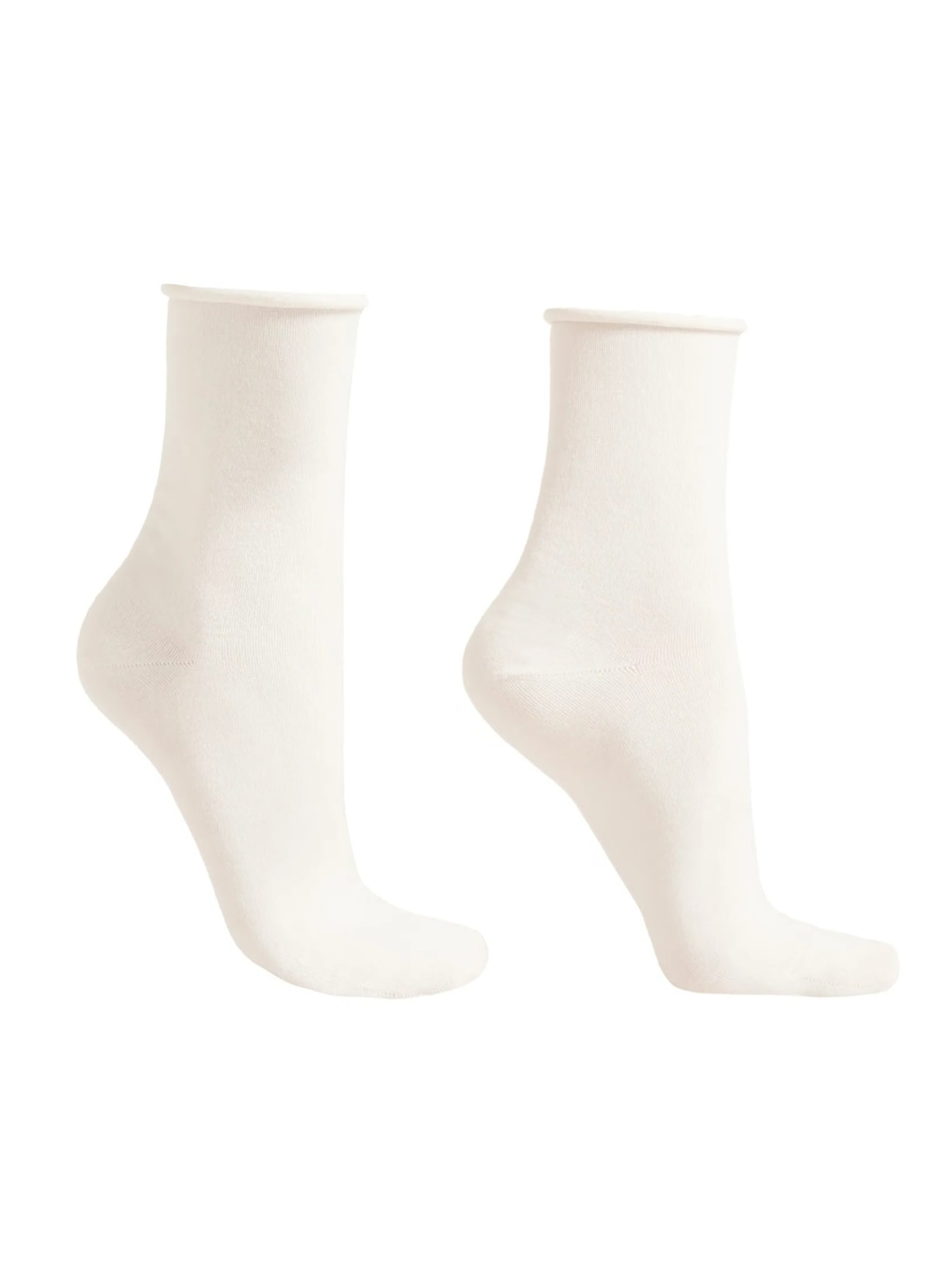 Meia Curta Com Cashmere - Branco