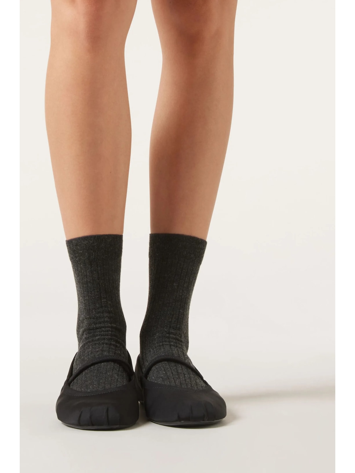 Meia Curta Com Cashmere Cinza Calzedonia